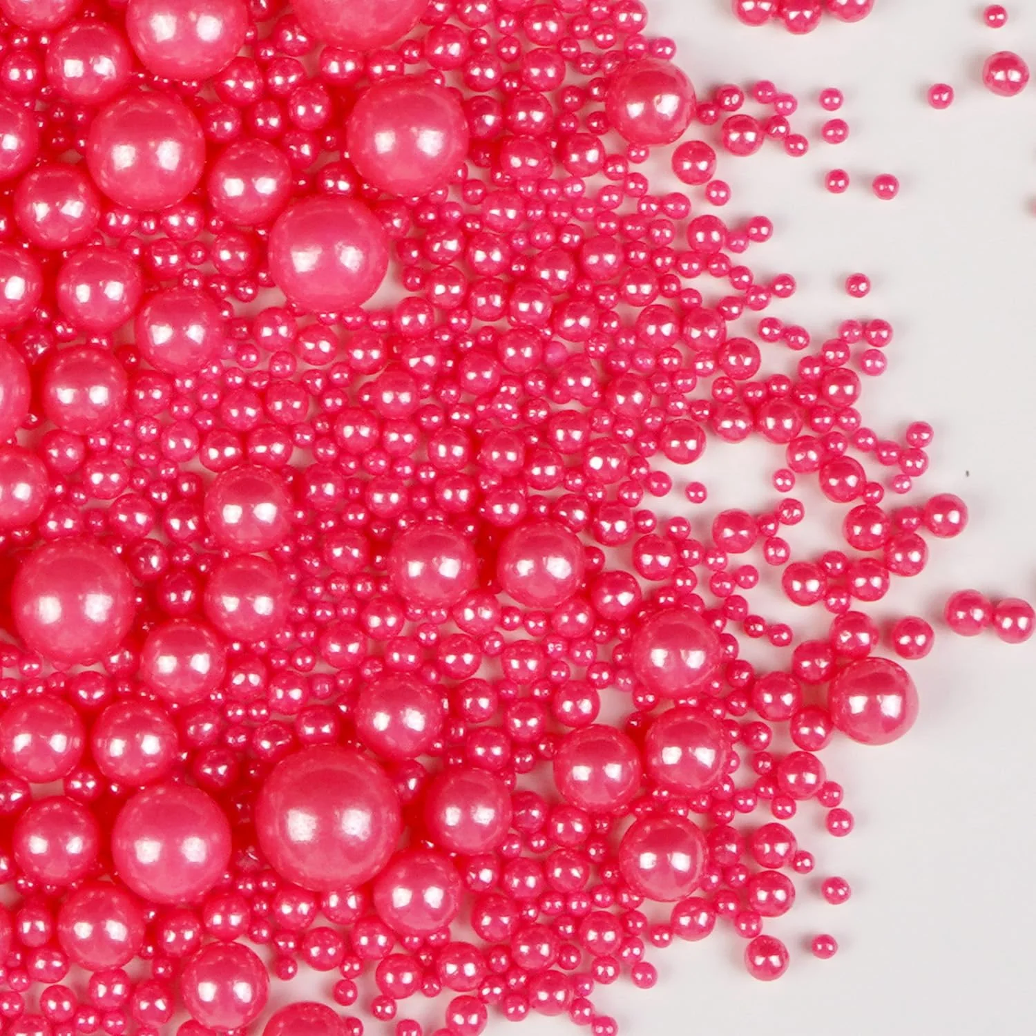 Trendy Deep Pink Pearl Sprinkles Edible Candy Sugar Pearls 150g 5.29oz Pink Sprinkles for Cake Decorating Baking Cake Decorations Ice Cream Toppers Efficient