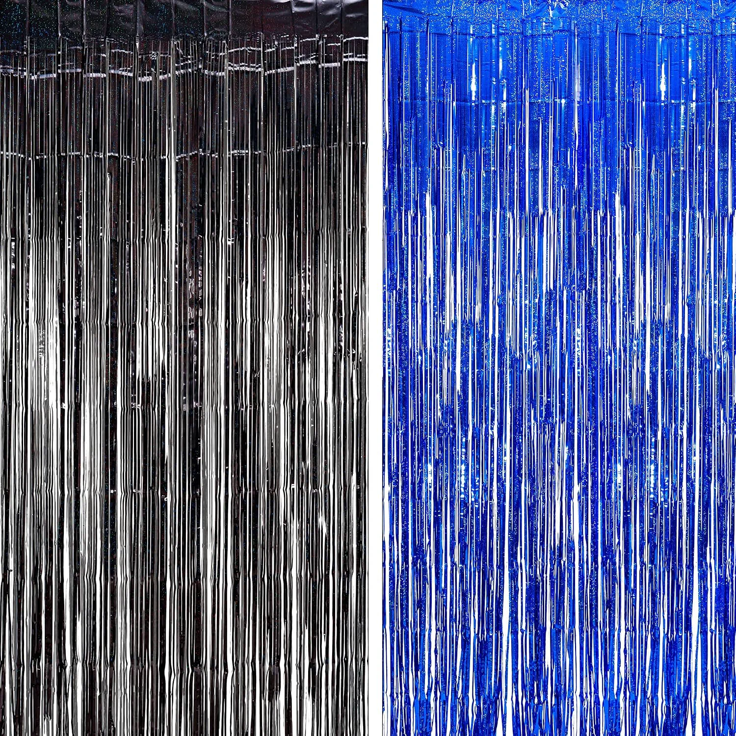 Convenient BRAVESHINE Foil Fringe Curtains Metallic Tinsel Party Steamers Backdrop Black Blue 3.2x8.2ft for Graduation 16th 30thBoy Men Birthday Retirement Homecoming Ocean Bachelorette Party Decorations Fine Crafted