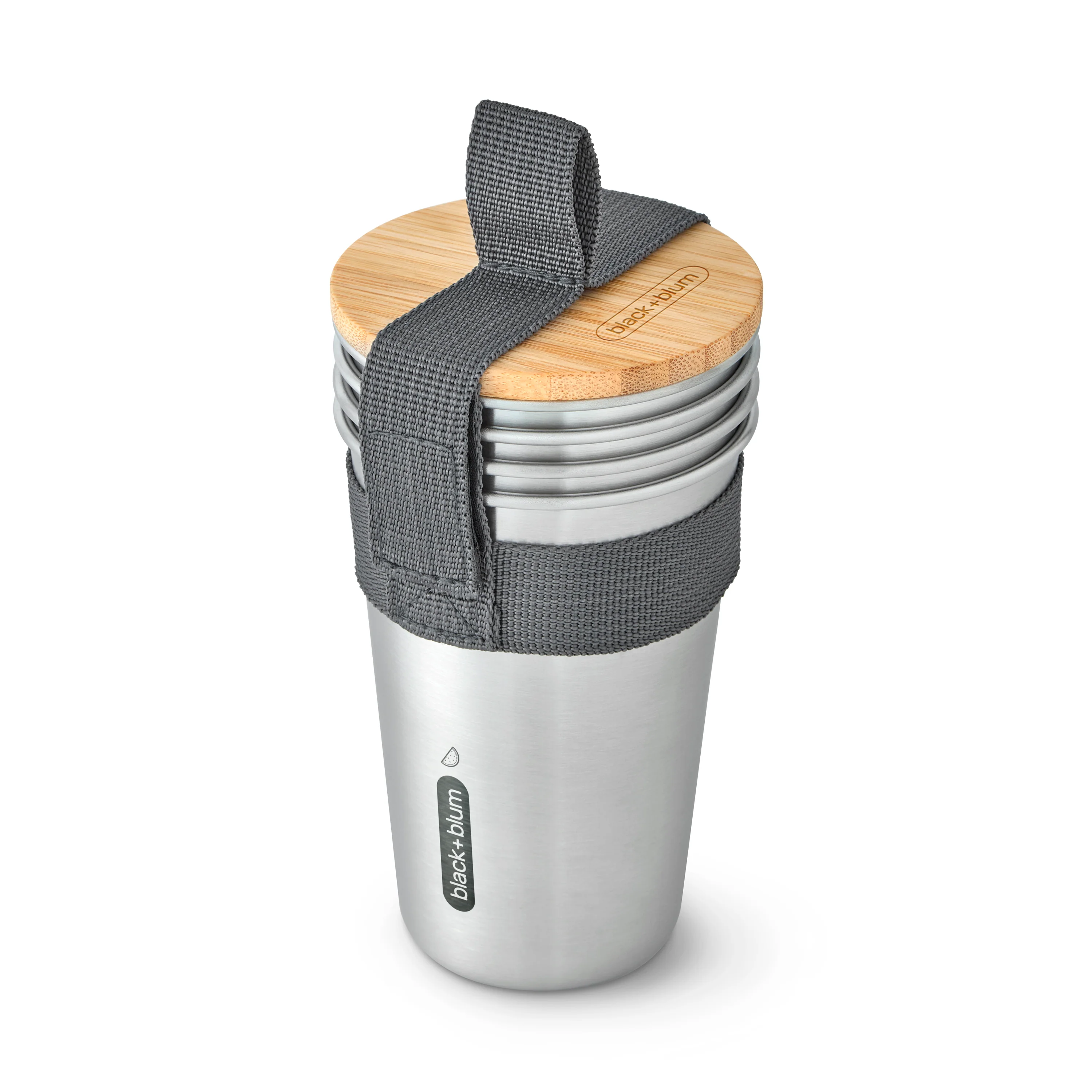 Powerful Black Blum Stainless Steel Cup Set 16.9 fl oz Set of 4 World-Class
