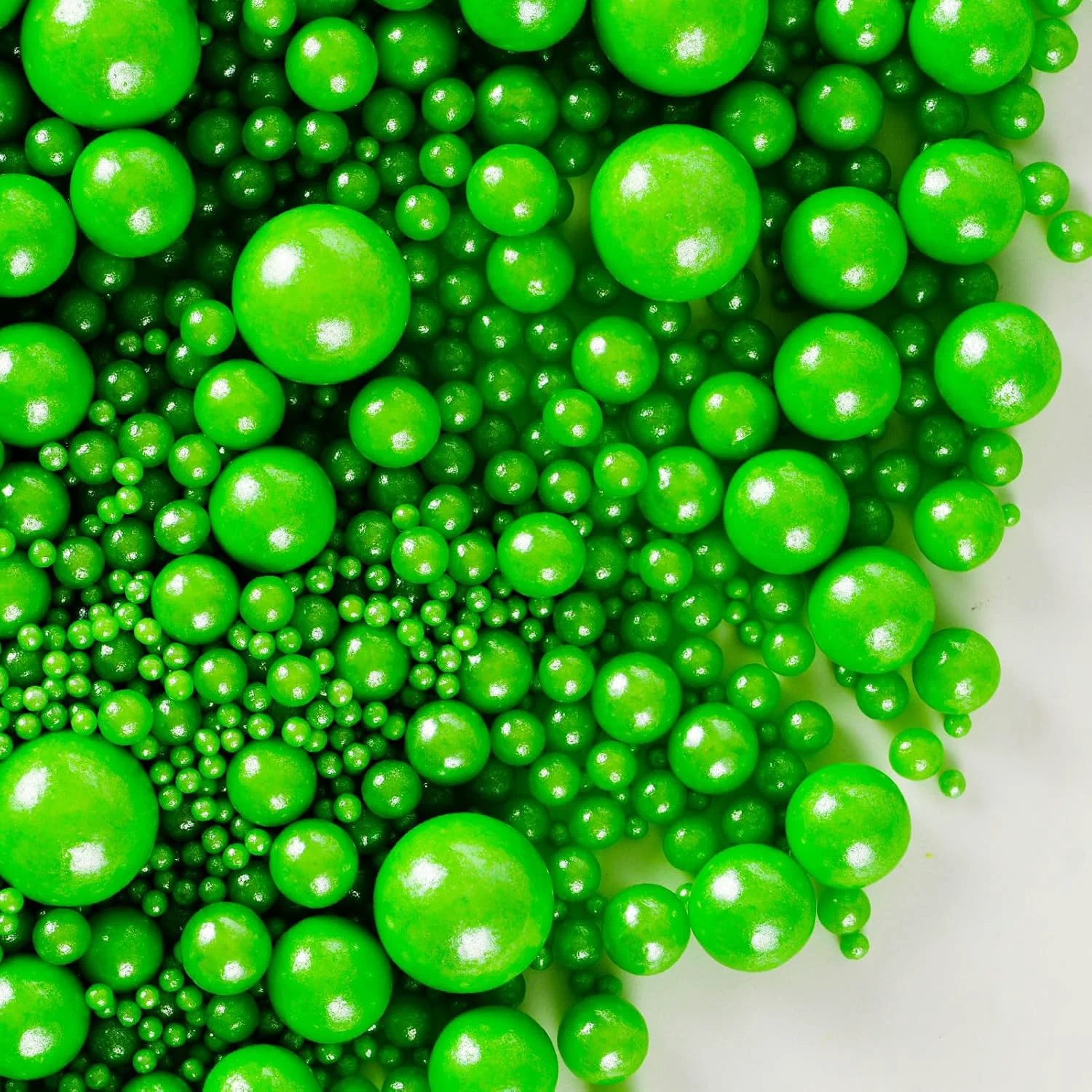 First-Class Kasvan Christmas Green Pearl Sugar Sprinkles - Edible Candy Pearls 130g 4.58 Oz Mix Size Baking Cake Decorations Certified