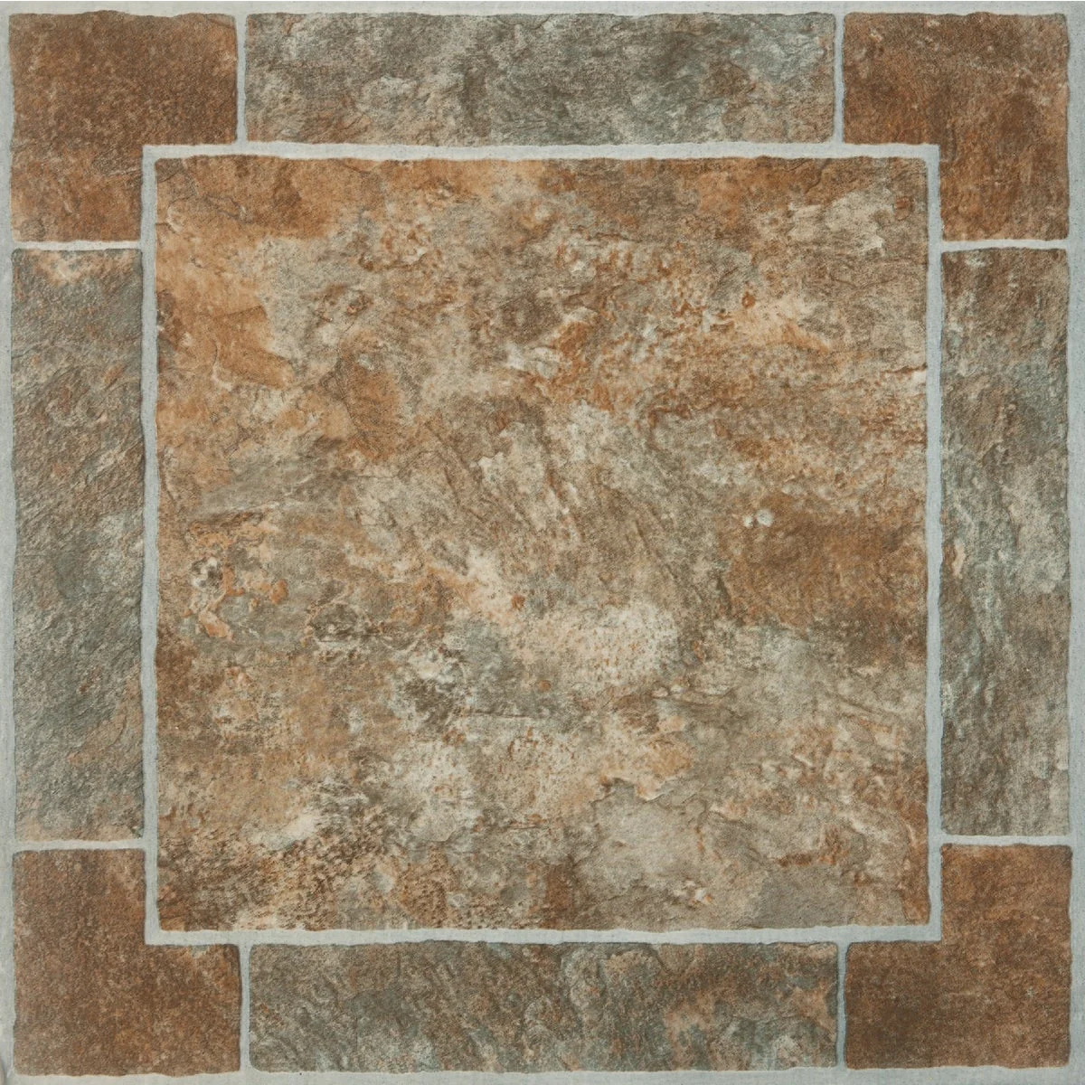 Versatile Home Impressions Venetian Paver 12 In. x 12 In. Vinyl Floor Tile 45 Sq. Ft. Box Enhanced