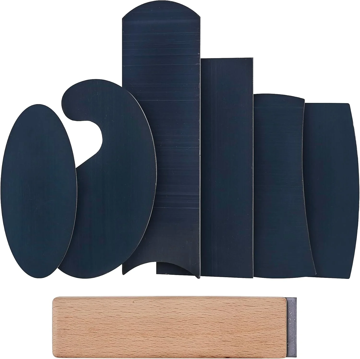 Reliable New Cabinet Scraper Cards and Cabinet Scraper Burnisher with 6 Piece Multi-Shaped Scraper Set 1 Oval 2 Double Convex concave 1 Rectangle 1 Curved and Crafted