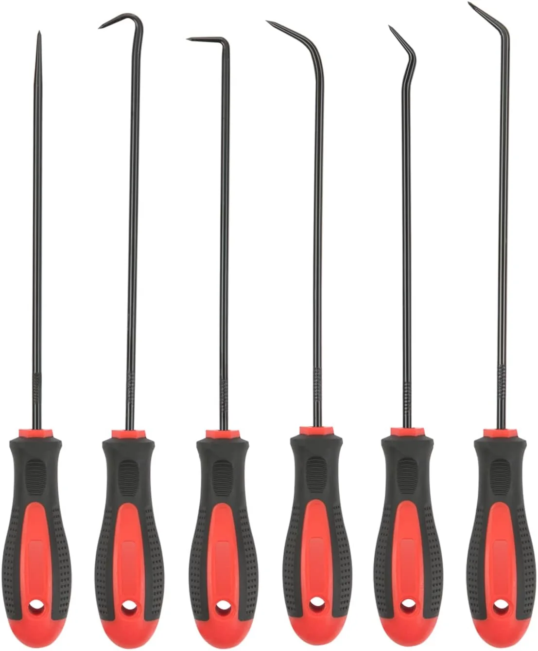 Stylish Rotation Extra Long Precision Hook and Pick Set 6-Piece Set Chrome Vanadium Steel Shaft for Remove Hoses and Gaskets Selected