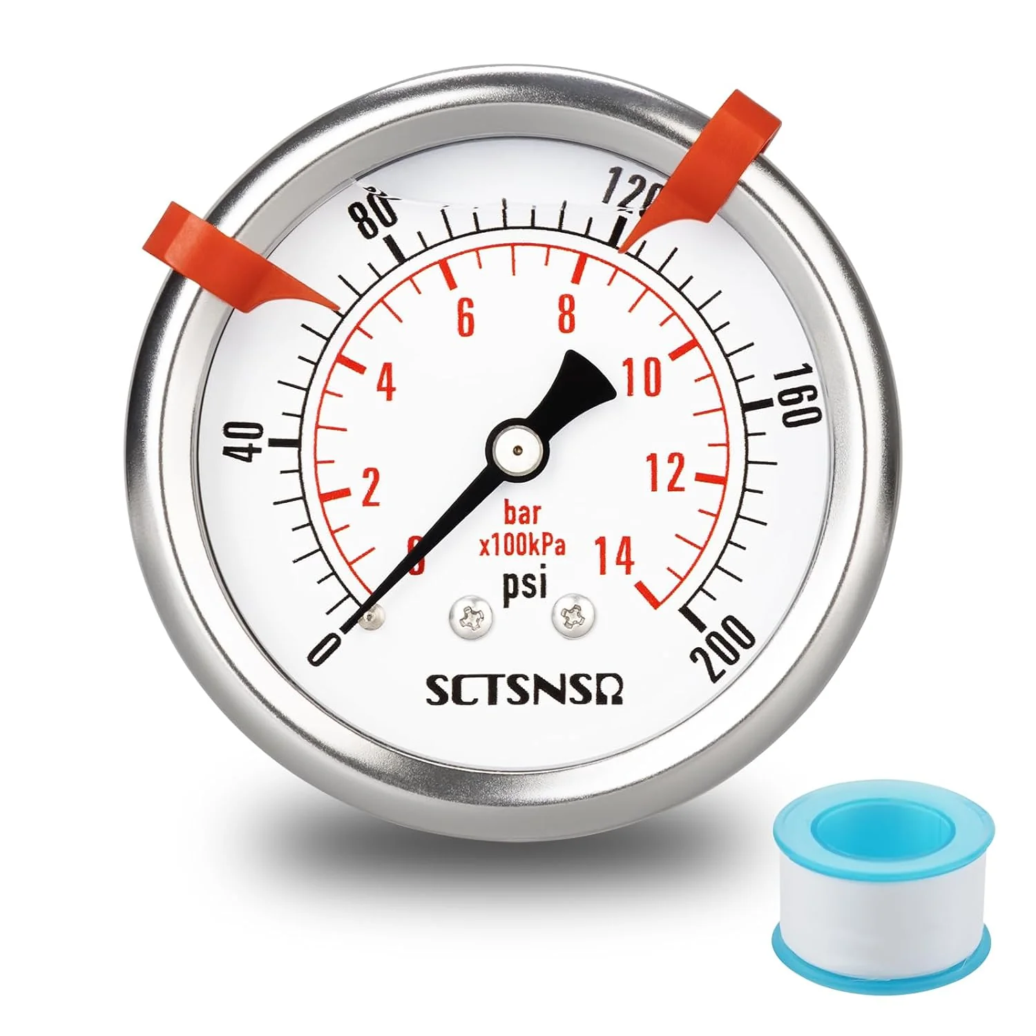 Consistent 0 to 200 Psi Pressure Gauge Liquid Filled 1 4 NPT Back Mount Carefully Designed
