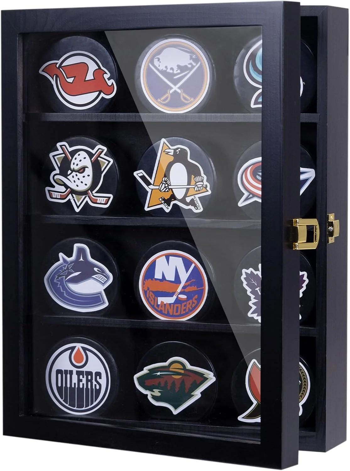 Outstanding 12pcs Hockey Puck Display Case Puck Display Case Hockey Puck Case Wall Mount Hockey Puck Holder Hockey Puck Display Box Hockey Puck Shadow Box Authentic