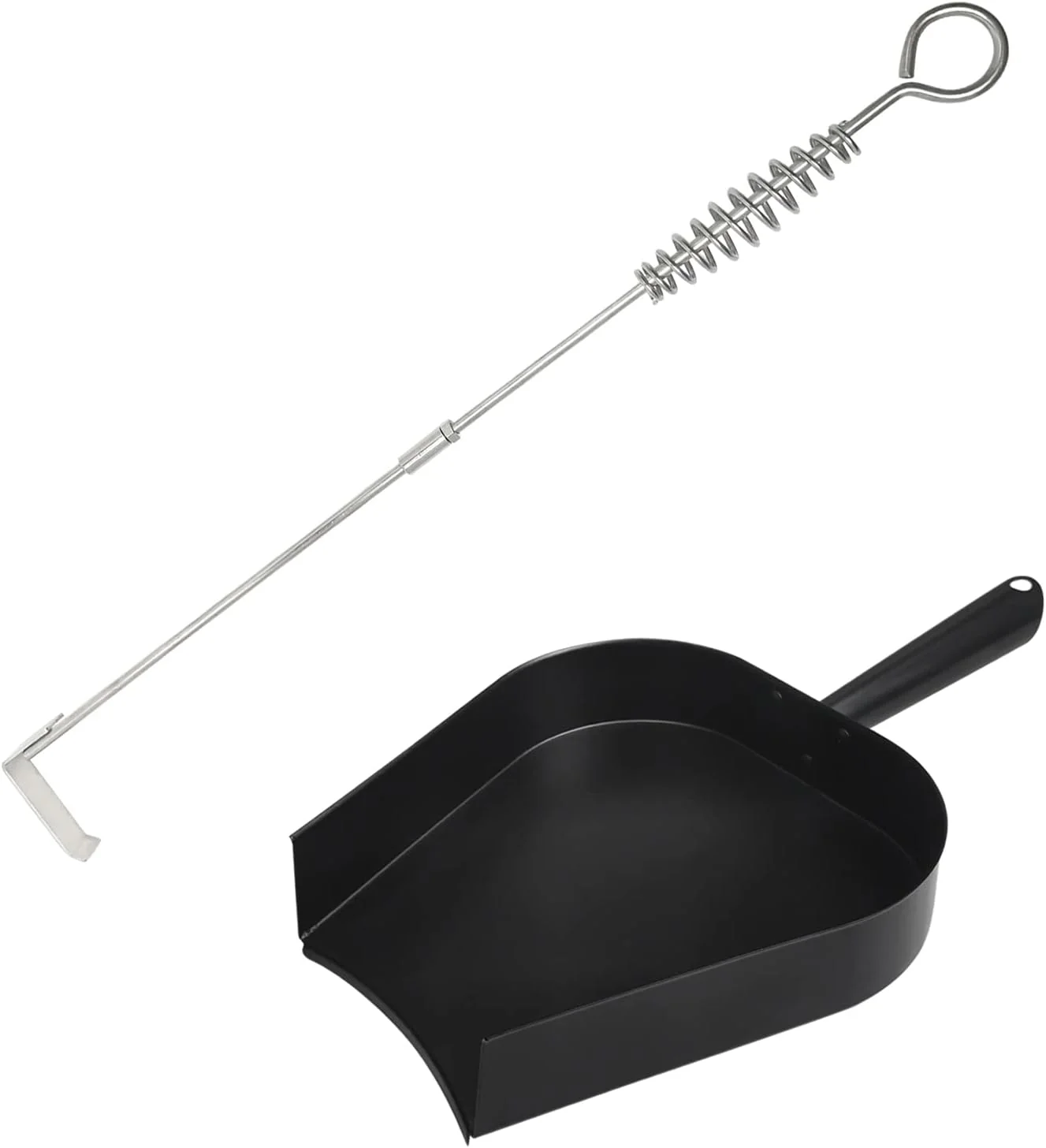 Exclusive 18 BBQ Ash Removal Tool and Ash Pan for Big Green Egg Accessories Stainless Steel Ash Tool Poker for BGE Primo and Other Charcoal Kamado Soft
