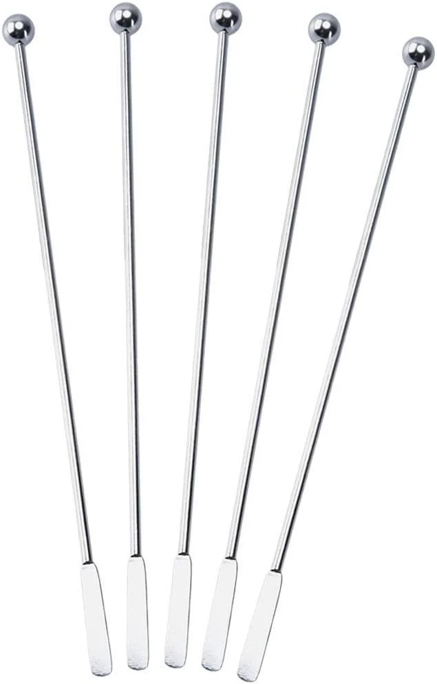 Outstanding 5 pcs Stainless Steel Coffee Beverage Stir Sticks Cocktail Stirrers Drink Swizzle Stick 7.4 Swizzle Stick Picks Tools High-Grade