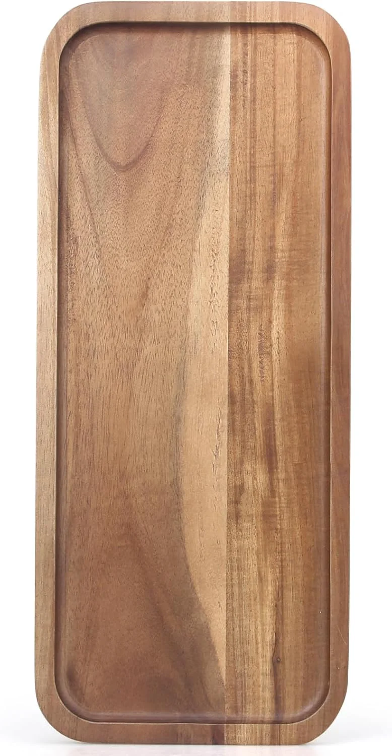 High-Performance Small Wooden Serving Platters Acacia Charcuterie Boards Rectangle Wood Tray Home Decor Serving Cheese Board Appetizer Snack Plates Kitchen Dinner Professional