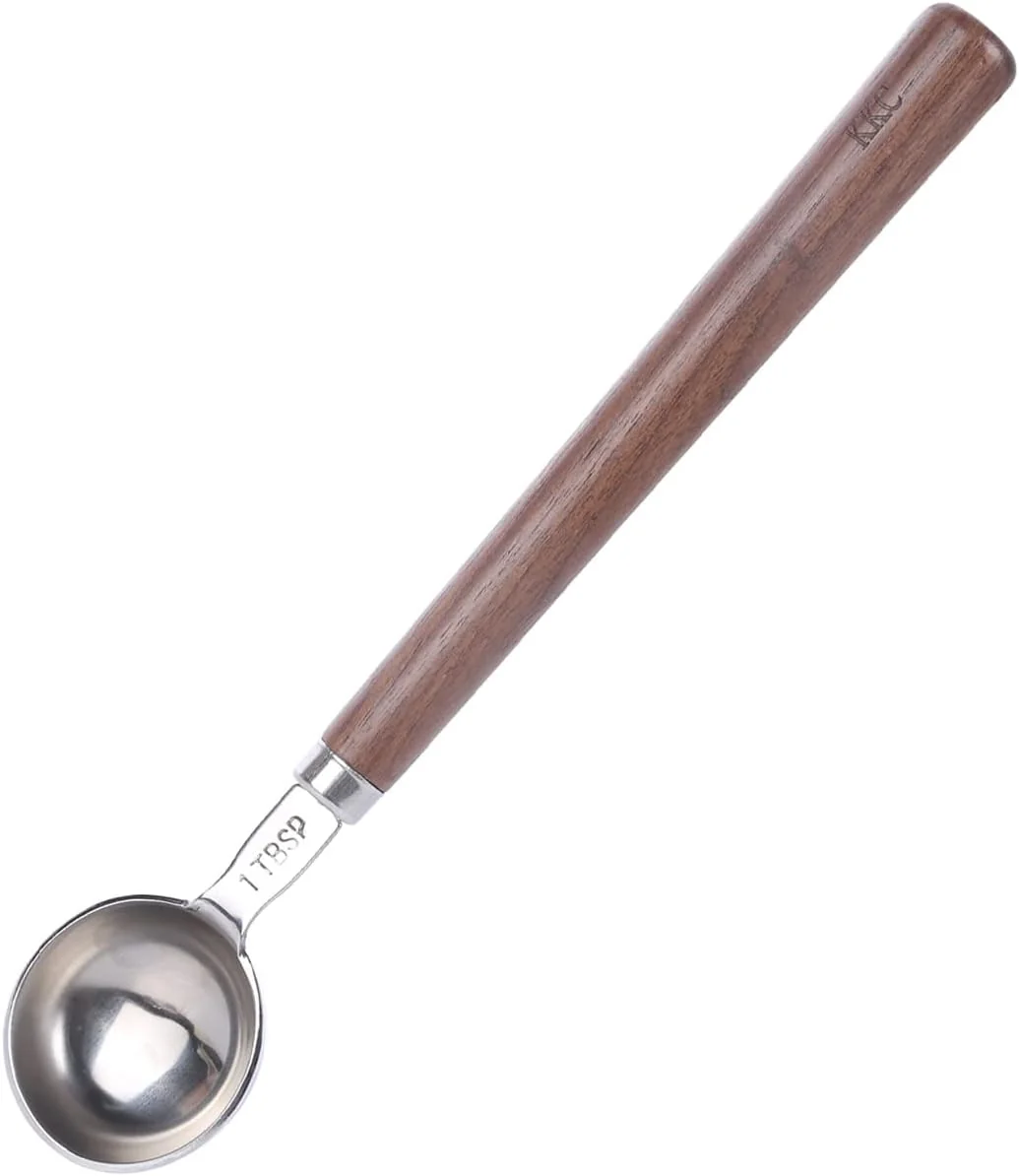 Reusable KKC Home Accents Wooden Long Handle Coffee Scoop - 1 tbsp 9.17 inch Advanced