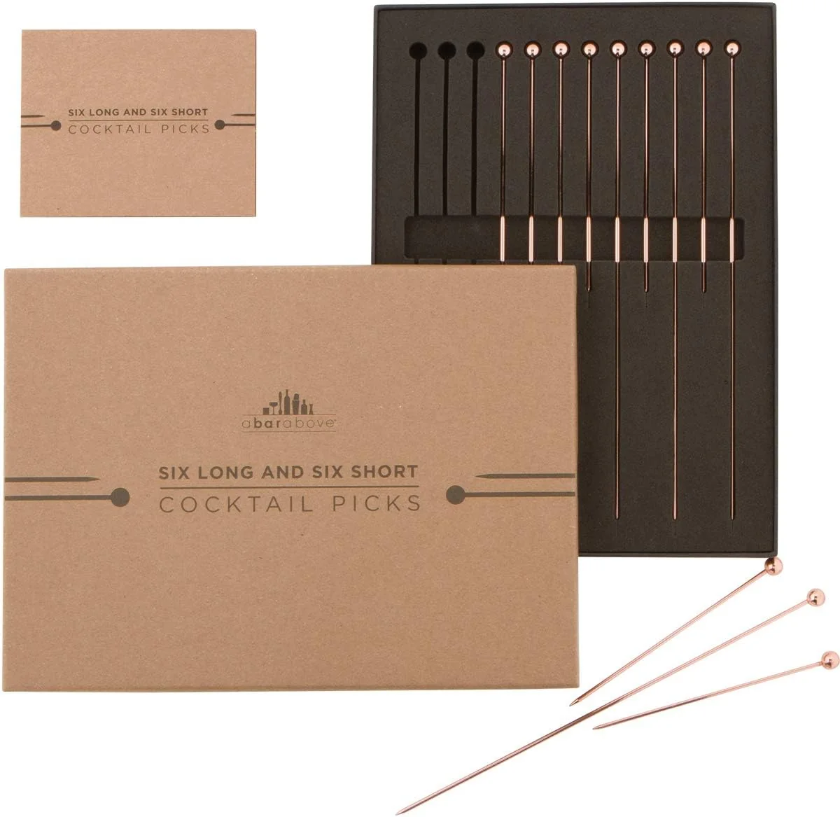 Enhanced A Bar Above Antique Copper Cocktail Picks 12 Reusable Metal Drink Garnish Sticks for Appetizers Shrimp Cocktail and Bloody Mary Skewers Trendy
