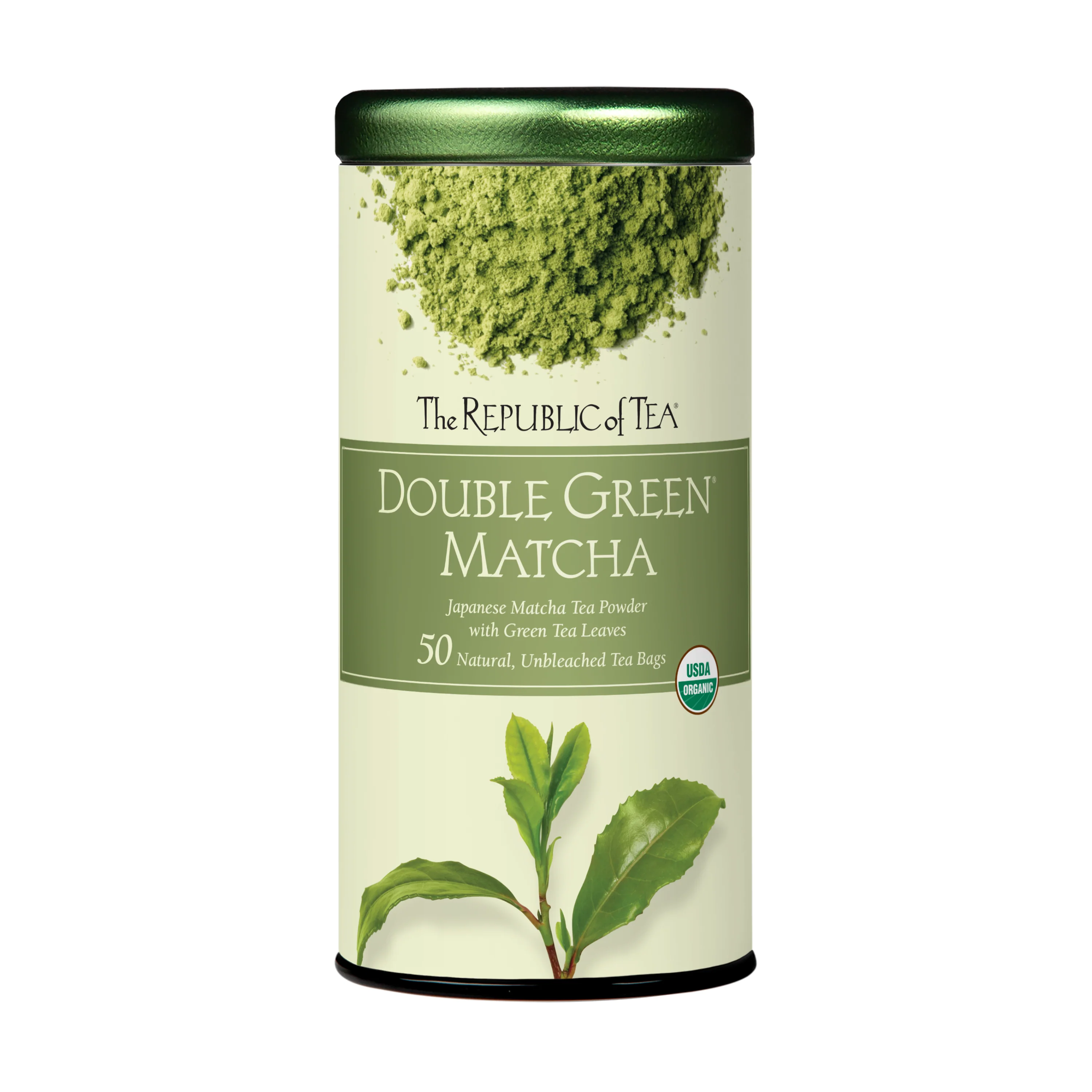 Verified The Republic of Tea Organic Double Green Matcha Tea USDA Solid