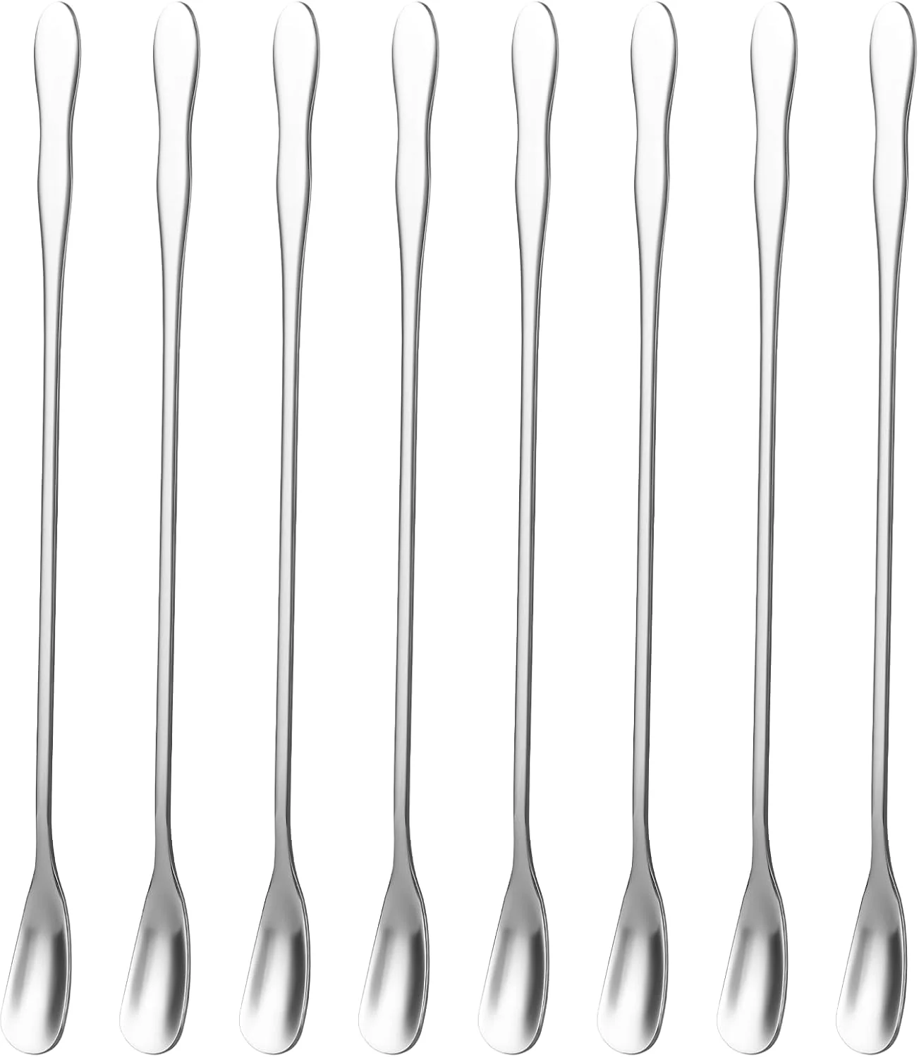 Proven 8 PCS Stainless Steel Coffee Stirrers - Long Spoon Reusable Cocktail Stir Sticks - 7.87 Inch Bar Spoon for Stirring Coffee Cold Drink Expertly Made