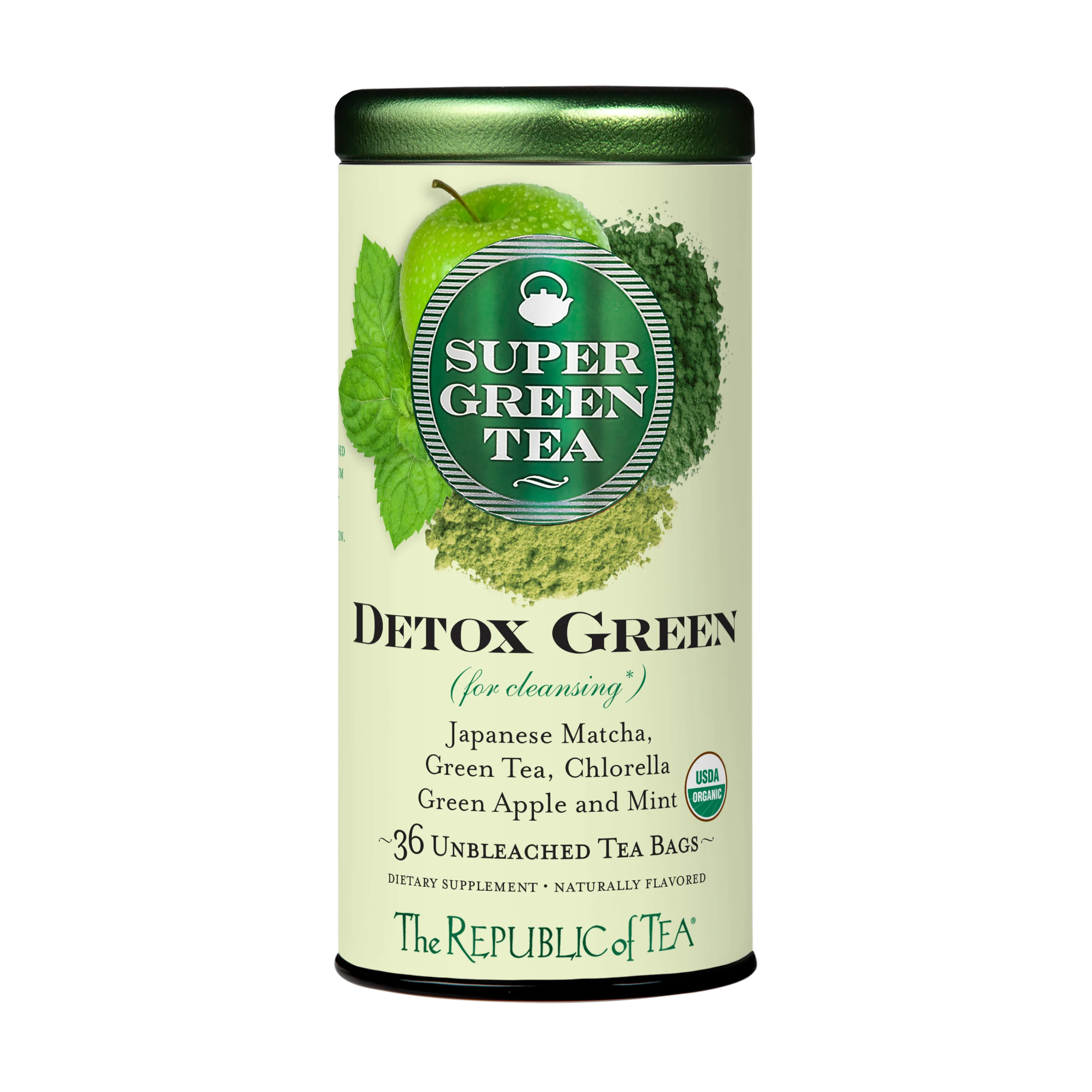 Carefully Designed The Republic of Tea Organic SuperGreen Detox Green Tea Advanced