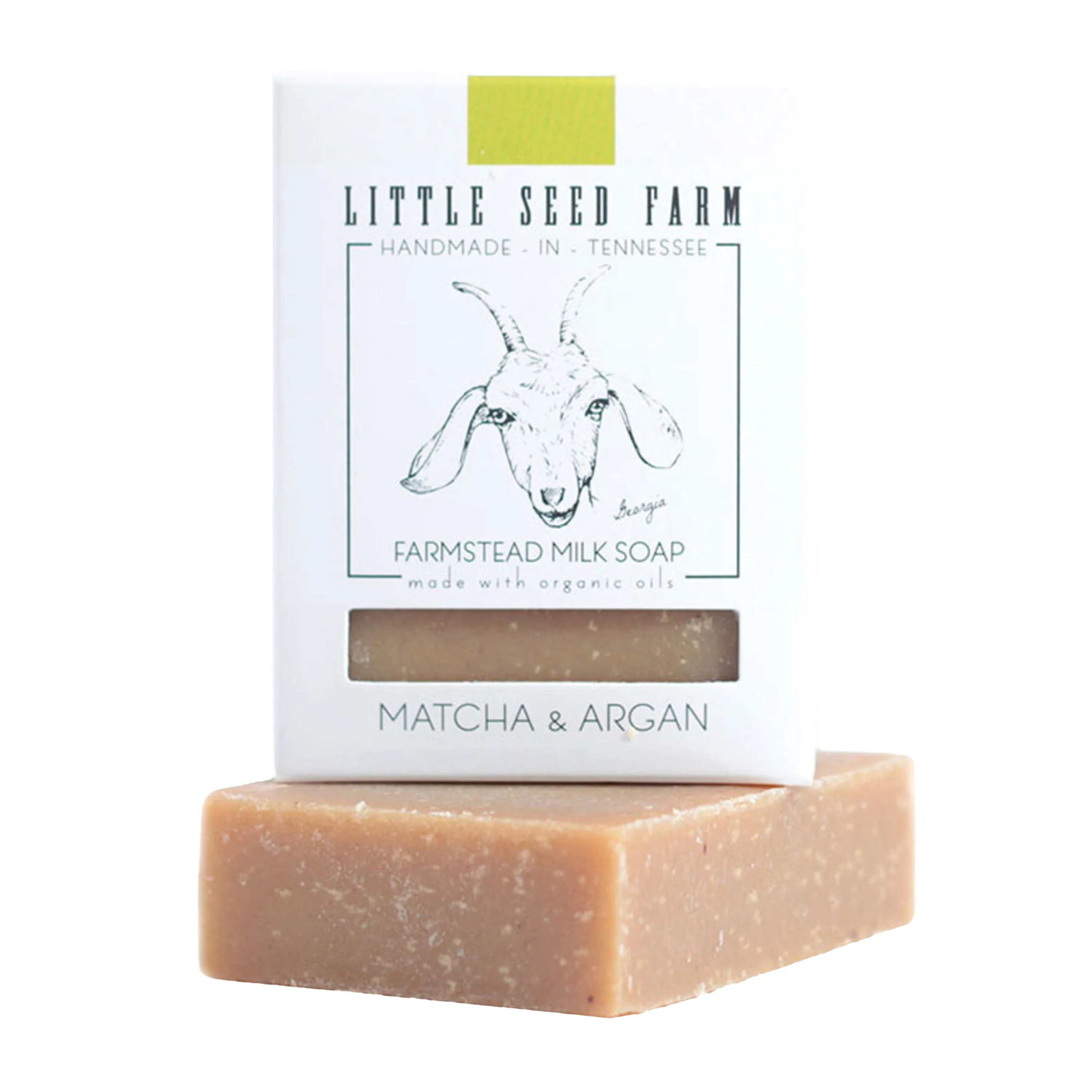 Solid Little Seed Farm Matcha Argan Facial Body Cleansing Bar Versatile