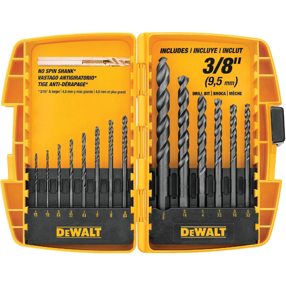 Durable DeWalt 14-Piece Black Oxide Drill Bit Set 1 16 In. thru 3 8 In. Modern