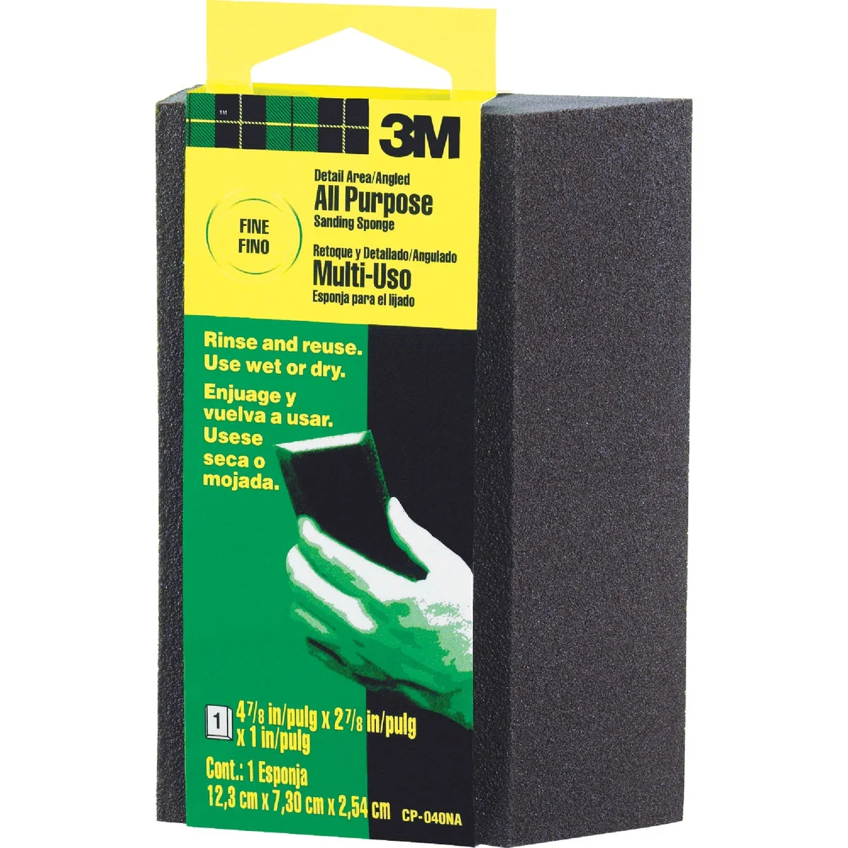 Clean 3M Angled Detail Area All-Purpose 2-7 8 In. x 4-7 8 In. x 1 In. Fine Sanding Sponge Minimalist