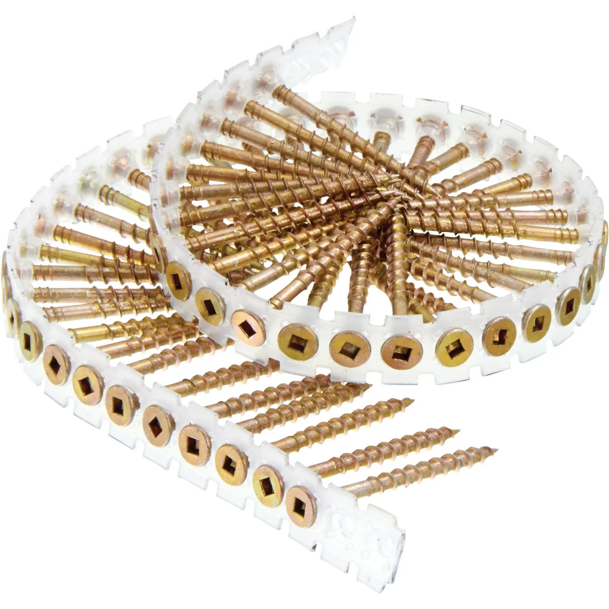 Premium Senco DuraSpin 8 x 2 In. Square Recess Flat Collated Wood Screws Yellow Zinc Finish 1000 Ct. Dependable