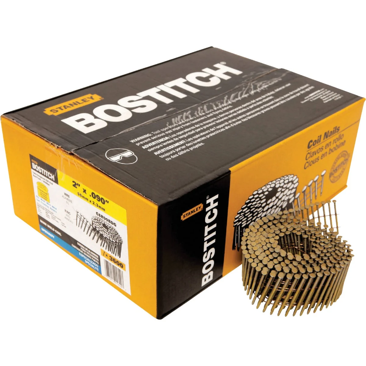 Durable Bostitch 15 Degree Wire Weld Galvanized Coil Siding Nail 2 In. x .092 In. 3600 Ct. Refined