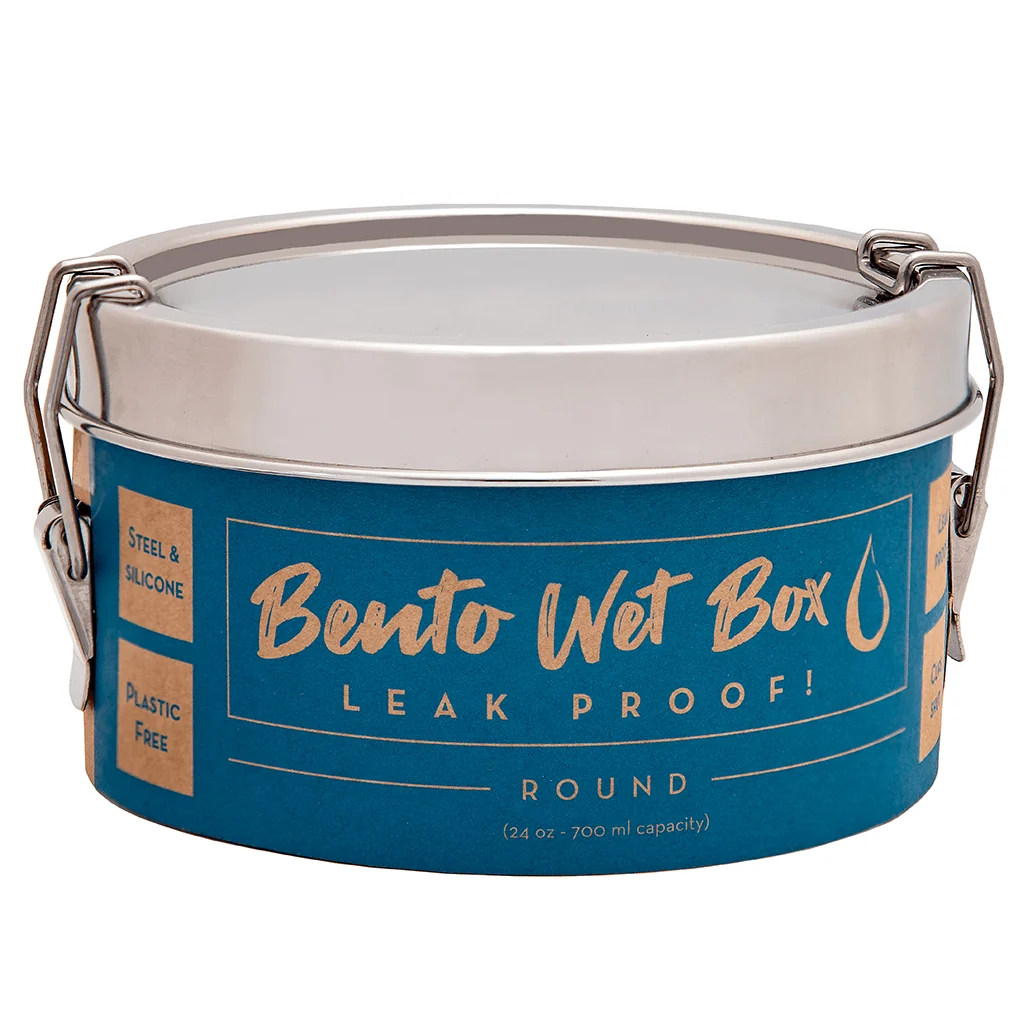 Relaxed EcoLunchBox Bento Wet Box™ Stainless Steel Food Container - Large Round Elite