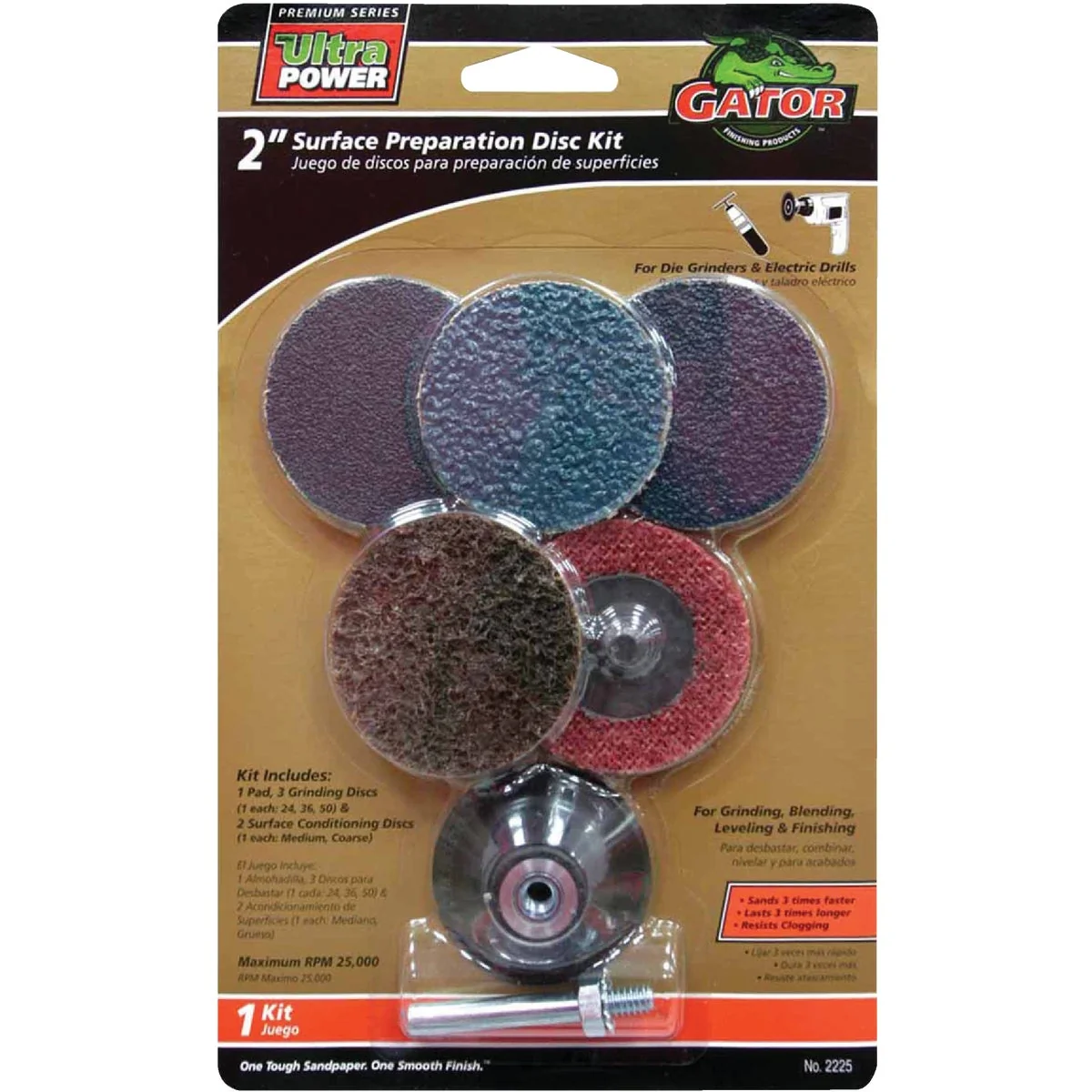 Prestigious Gator 2 In. Sanding Disc Kit 6-Pack Sophisticated