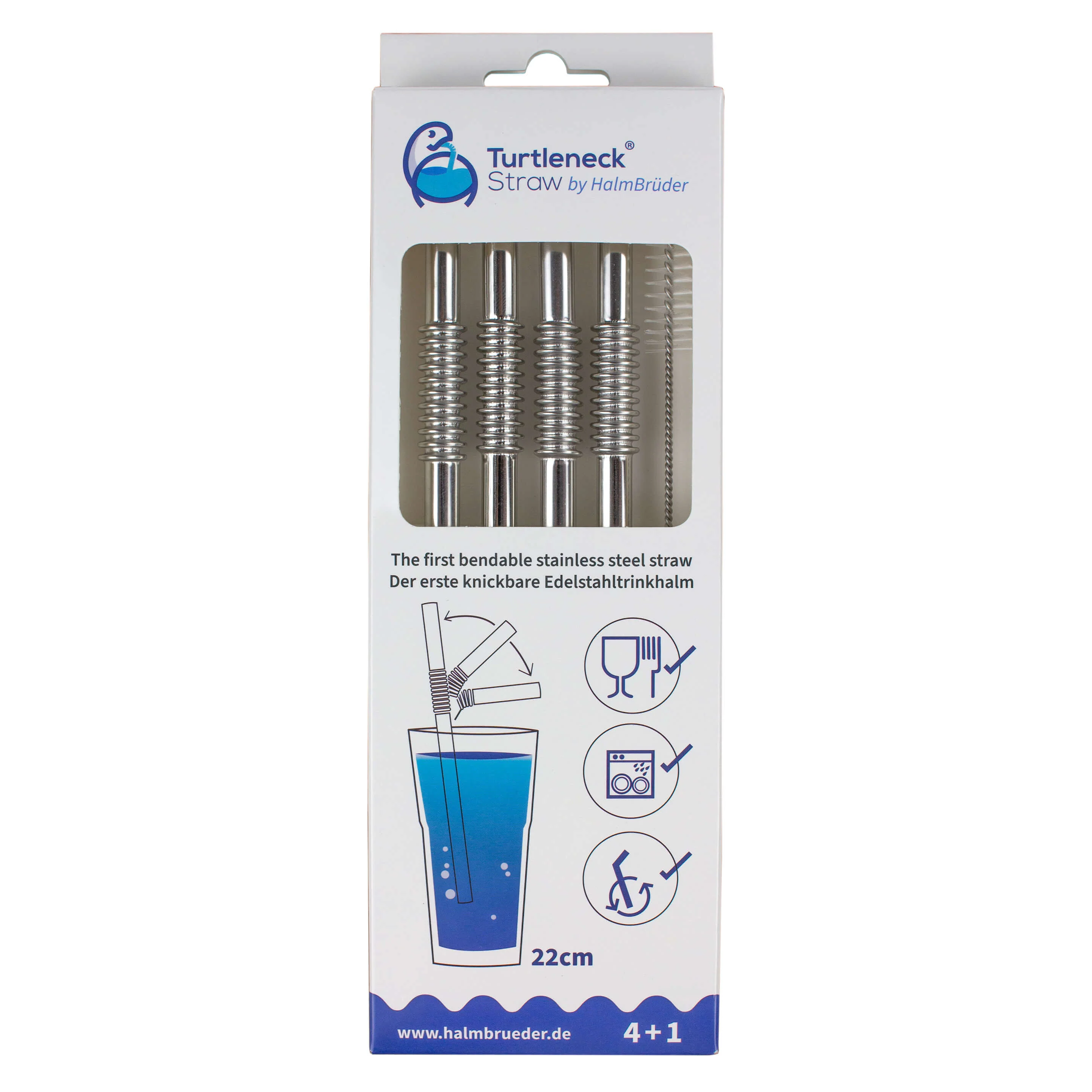 Superior EcoLunchBox Turtleneck Stainless Steel Bendable Straw Set Sophisticated