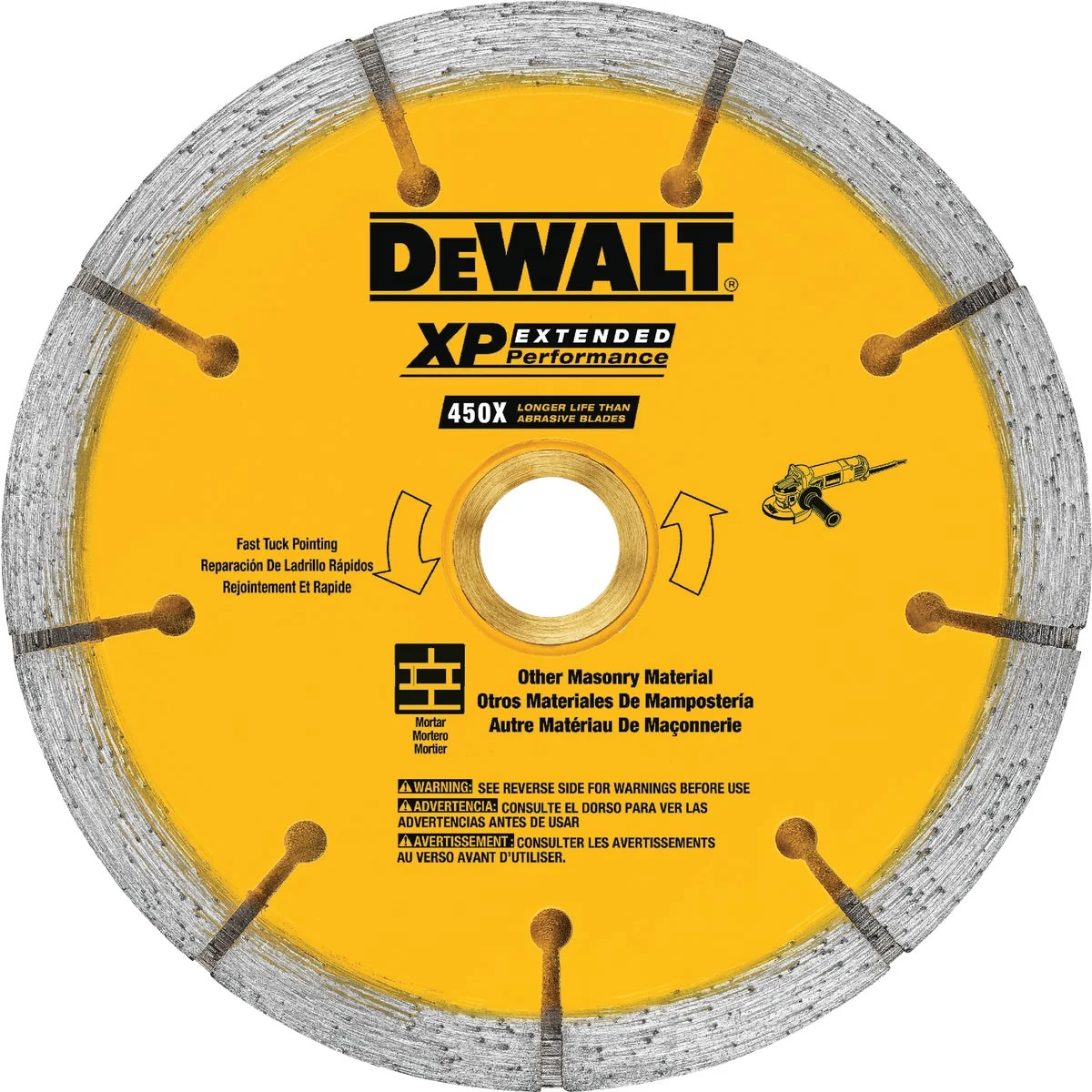 Breathable DeWalt Extended Performance 4 In. Tuck Point Segmented Rim Dry Wet Cut Diamond Blade Smooth