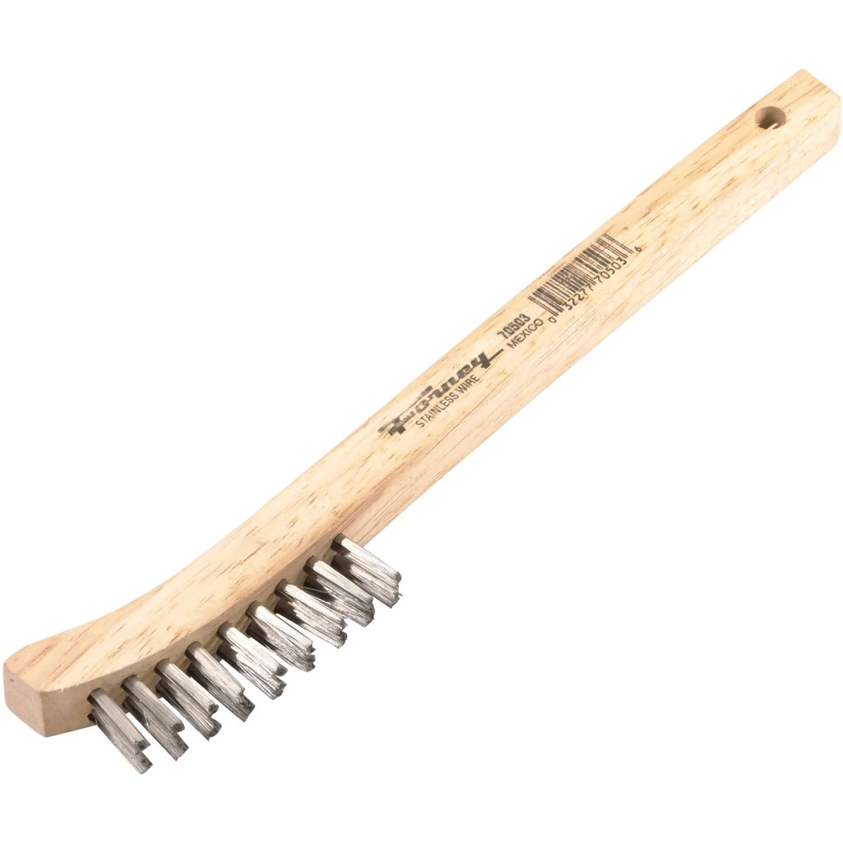 Durable Forney 8-5 8 In. Curved Wood Handle Wire Brush with Stainless Steel Bristles Official