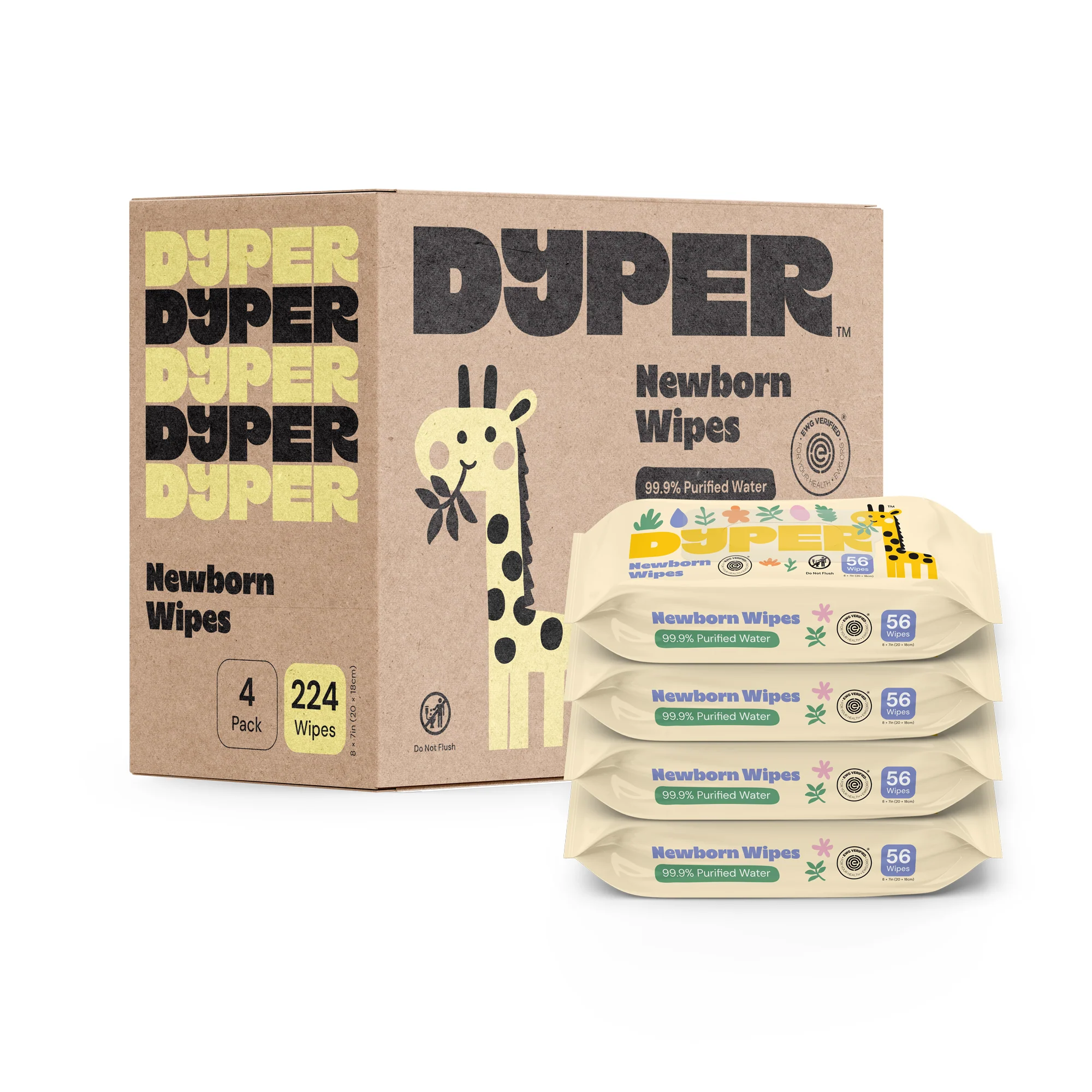 High-Quality DYPER Newborn Baby Wipes for Super Sensitive Skin - EWG Secure