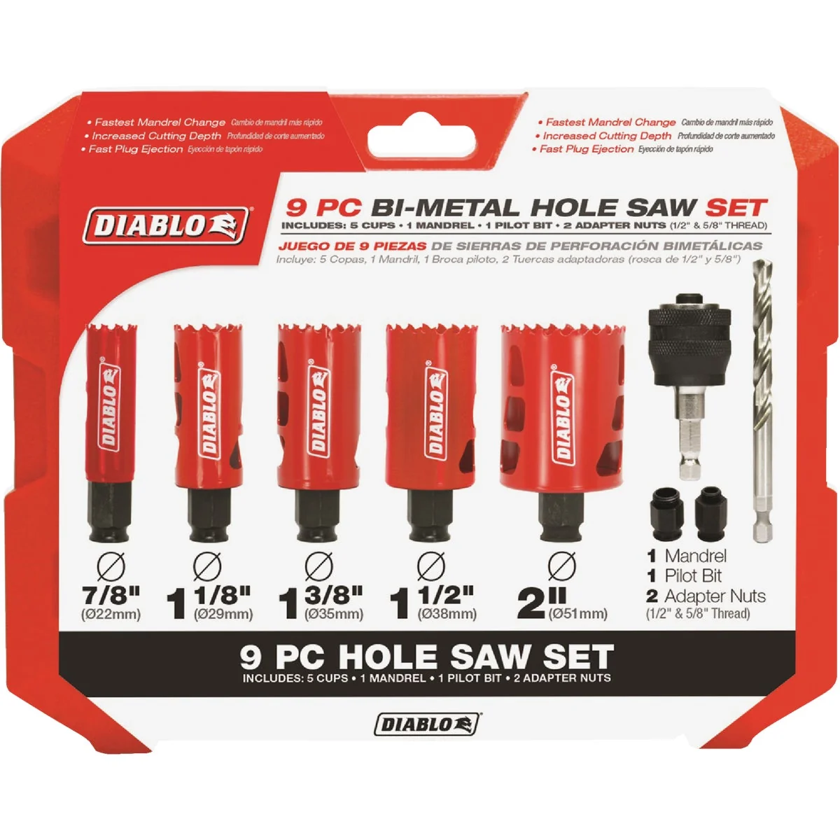 Healthy Diablo Bi-Metal Hole Saw Set 9-Piece Expertly Made