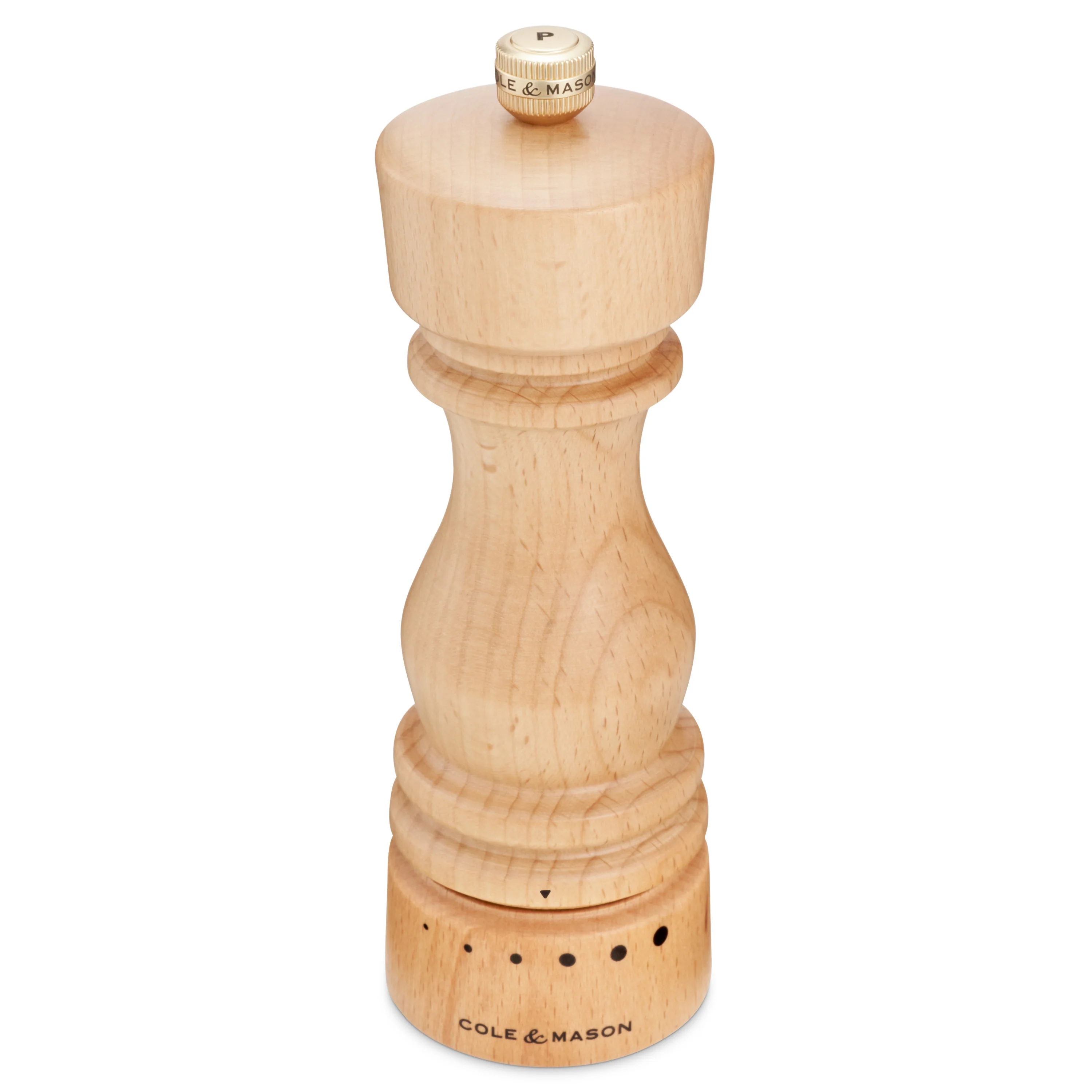 Refined Cole Mason Wood Pepper Grinder with Carbon Steel Grinding Mechanism Fine