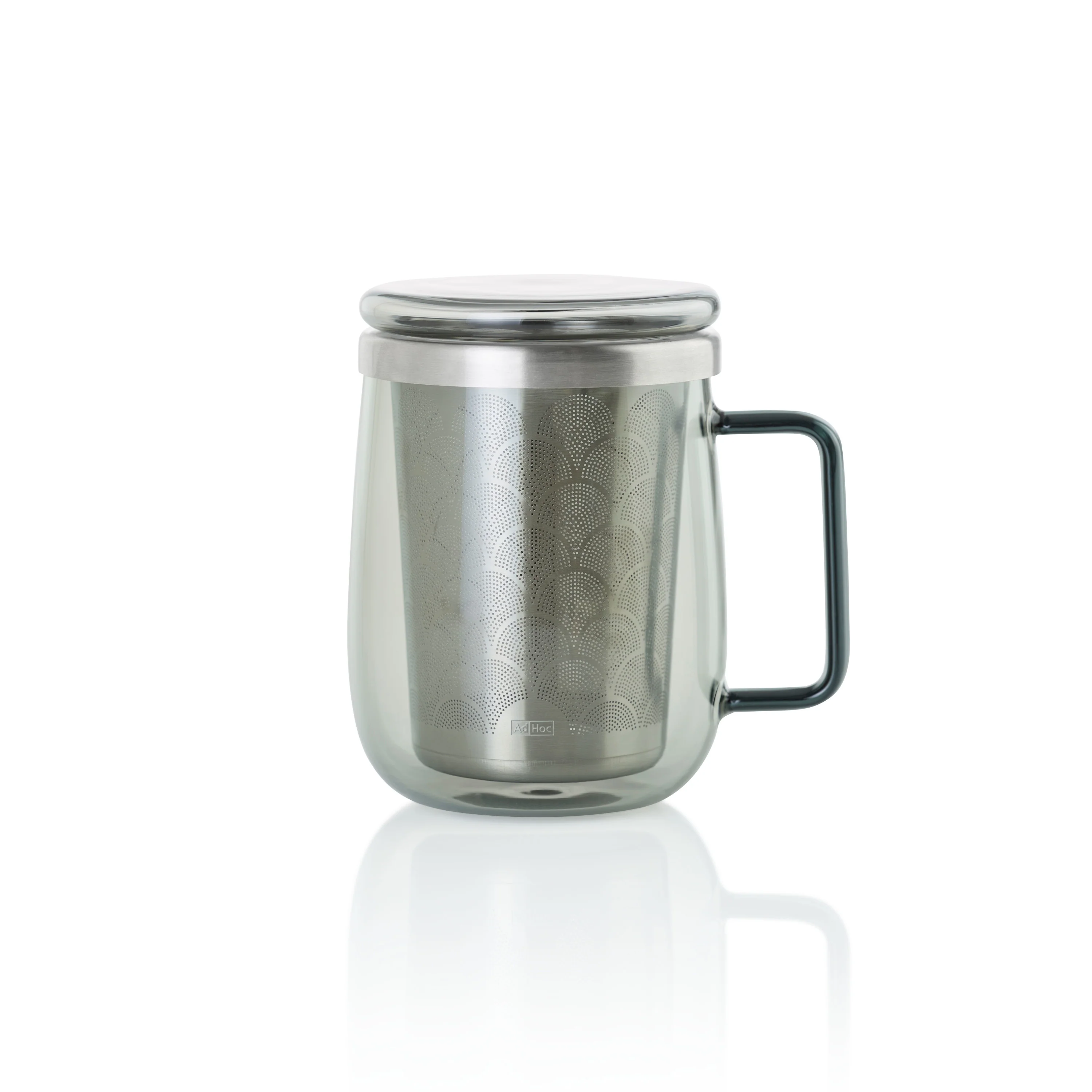Recyclable AdHoc Borosilicate Glass Tea Mug with Stainless Steel Tea Infuser Reliable