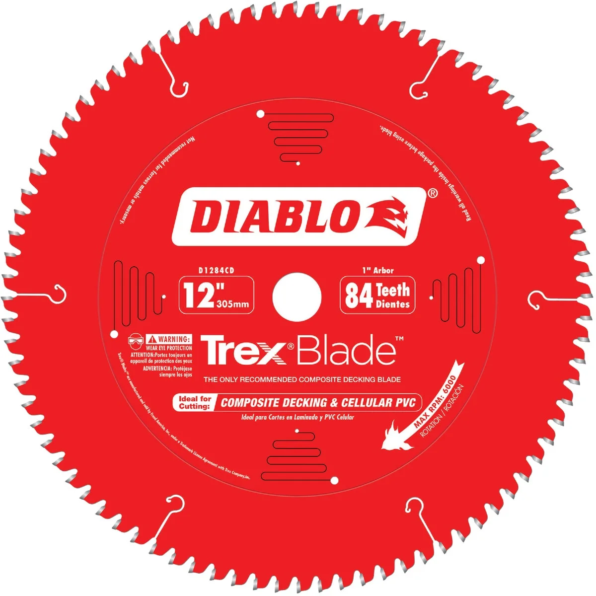 Artisan Diablo Trex Blade 12 In. 84-Tooth Composite Decking PVC Circular Saw Blade Safe