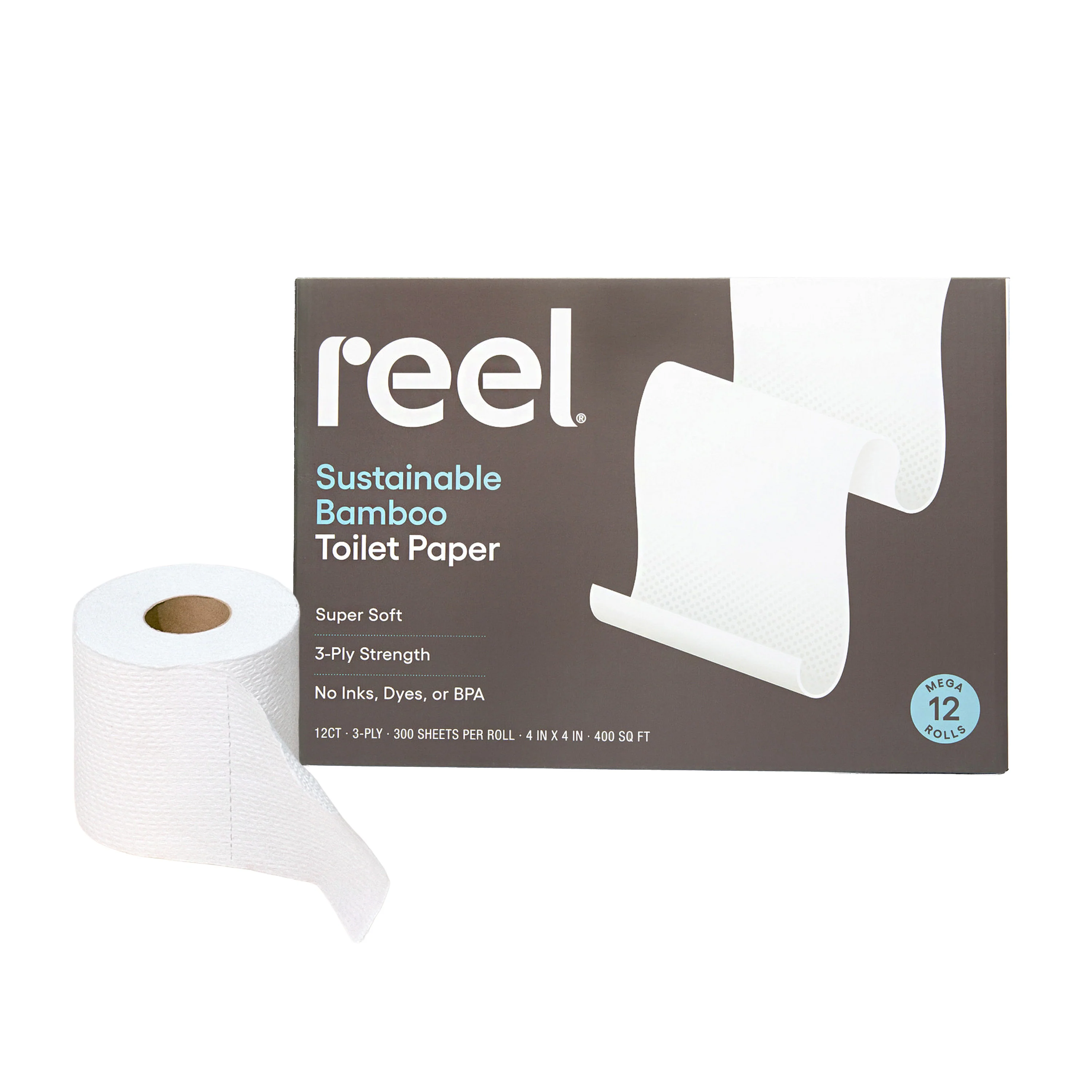 Luxury Reel Premium Bamboo Toilet Paper - 300 3-Ply sheets per roll Reliable