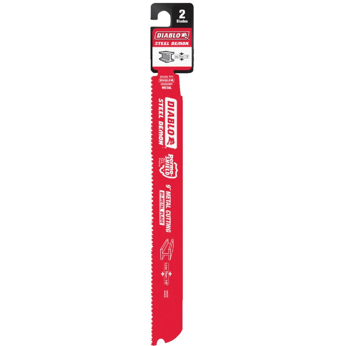 Clean Diablo Steel Demon 9 In. 20 24 TPI Thin Metal Reciprocating Saw Blade 2-Pack Powerful