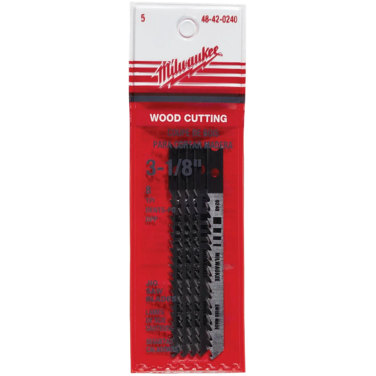 Reusable Milwaukee U-Shank 3-1 8 In. x 8 TPI High Carbon Steel Jig Saw Blade Wood Cutting 5-Pack Reliable