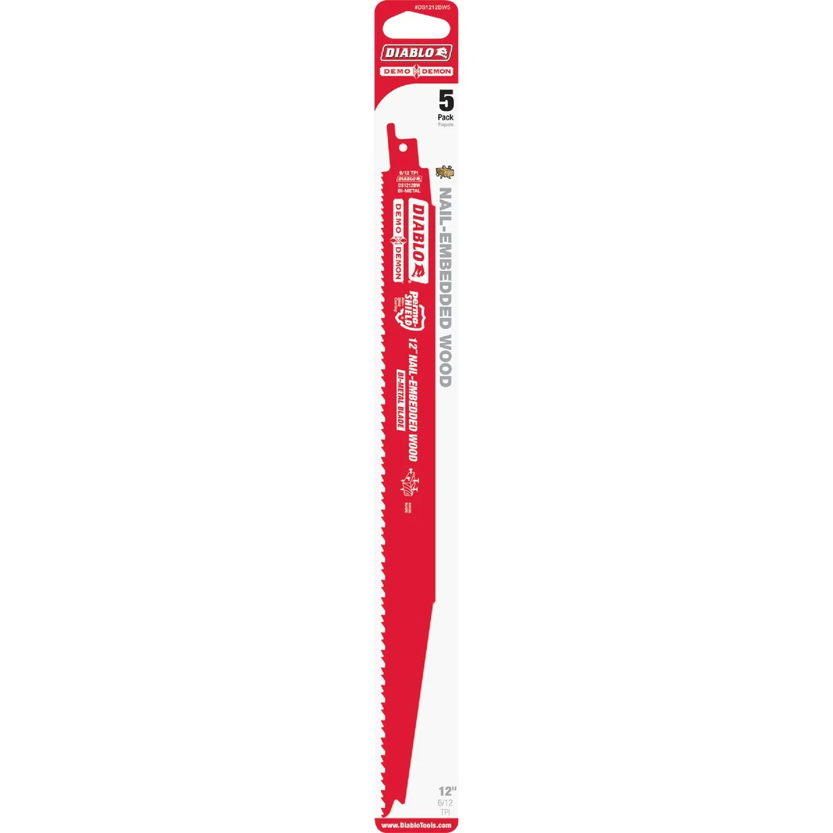Prestigious Diablo Demo Demon 12 In. 4 6 TPI Wood w Nails Reciprocating Saw Blade 5-Pack Relaxed