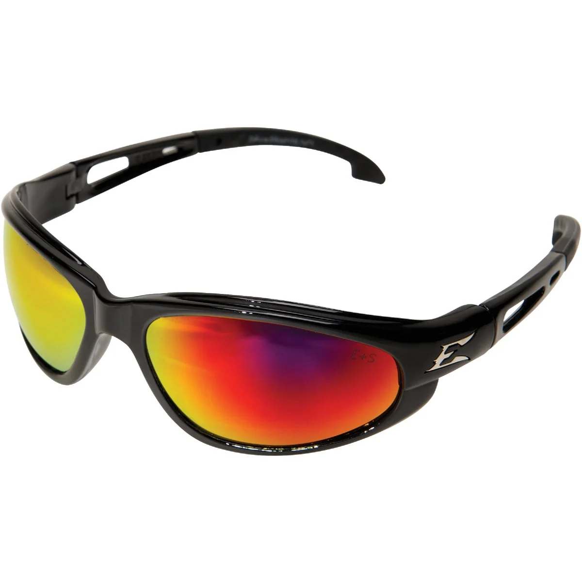 Outstanding Edge Eyewear Dakura Gloss Black Frame Safety Glasses with Aqua Precision Red Mirror Lenses Carefully Designed