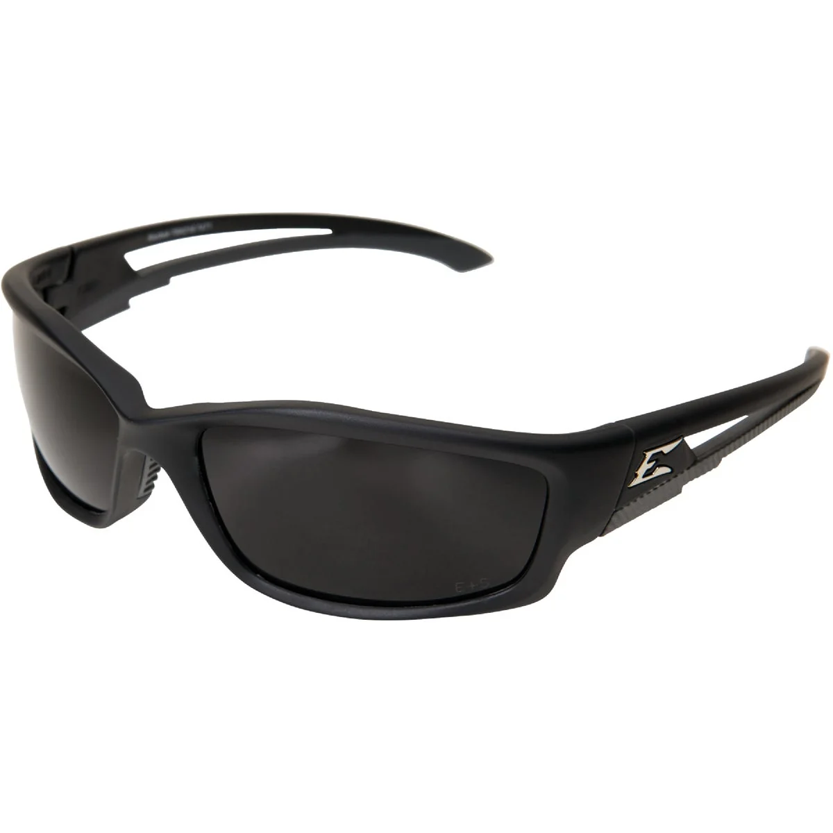 Exclusive Edge Eyewear Kazbek Torque Red E Matte Black Frame Safety Glasses with Polarized Smoke Lens Innovative