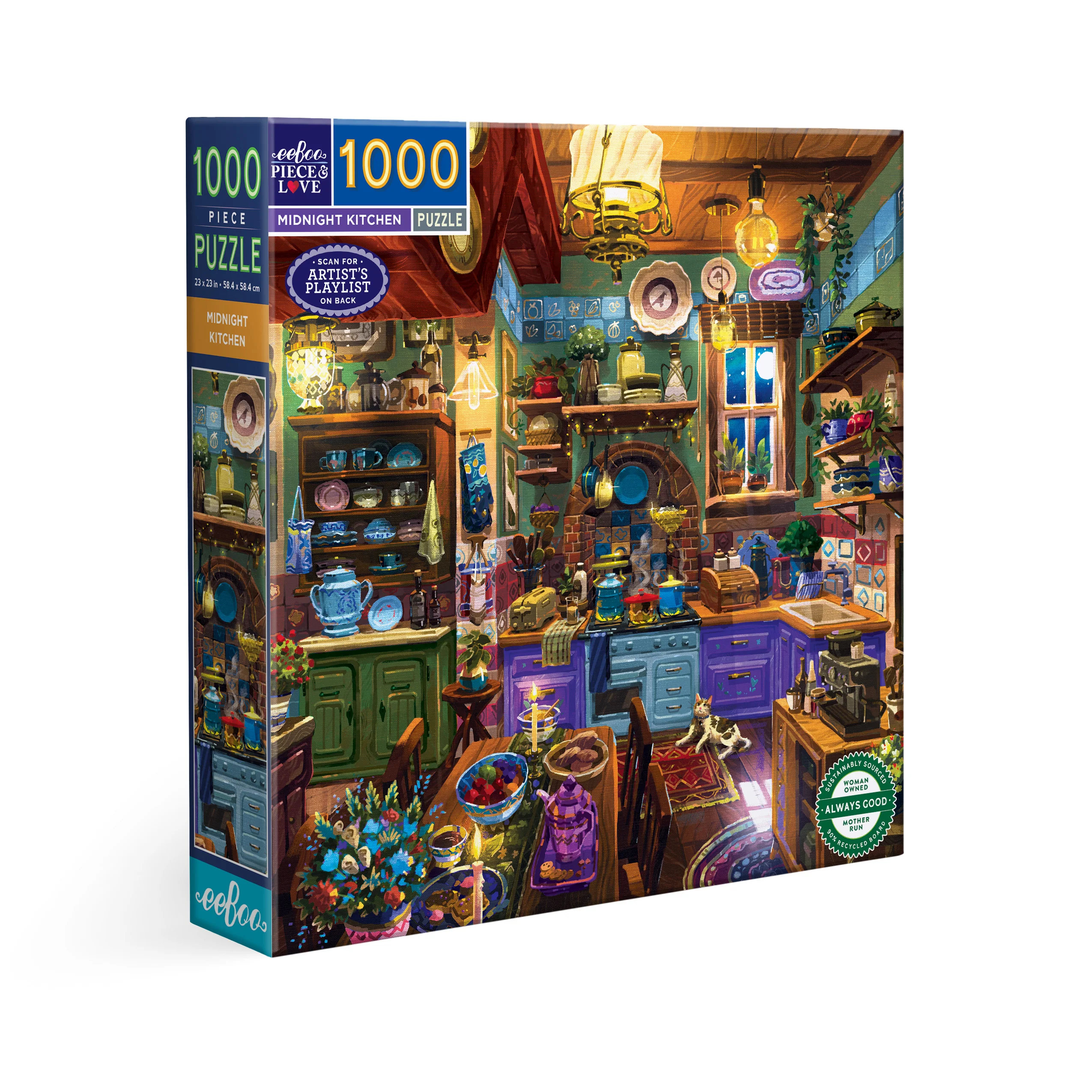 Comfortable eeBoo Piece Love Midnight Kitchen 1000 Piece Puzzle Dependable
