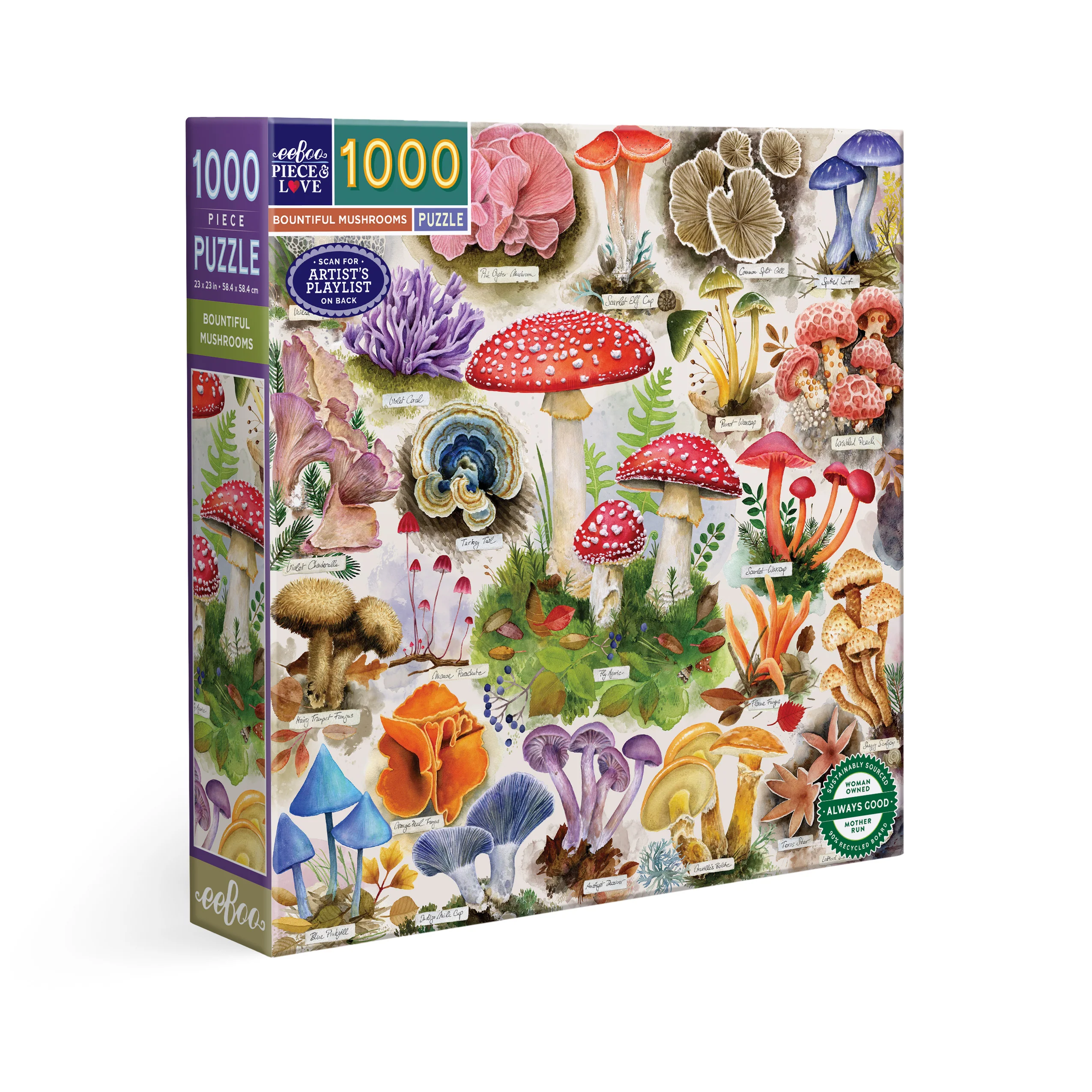 Effective eeBoo Piece Love Bountiful Mushrooms 1000 Piece Puzzle Sustainable