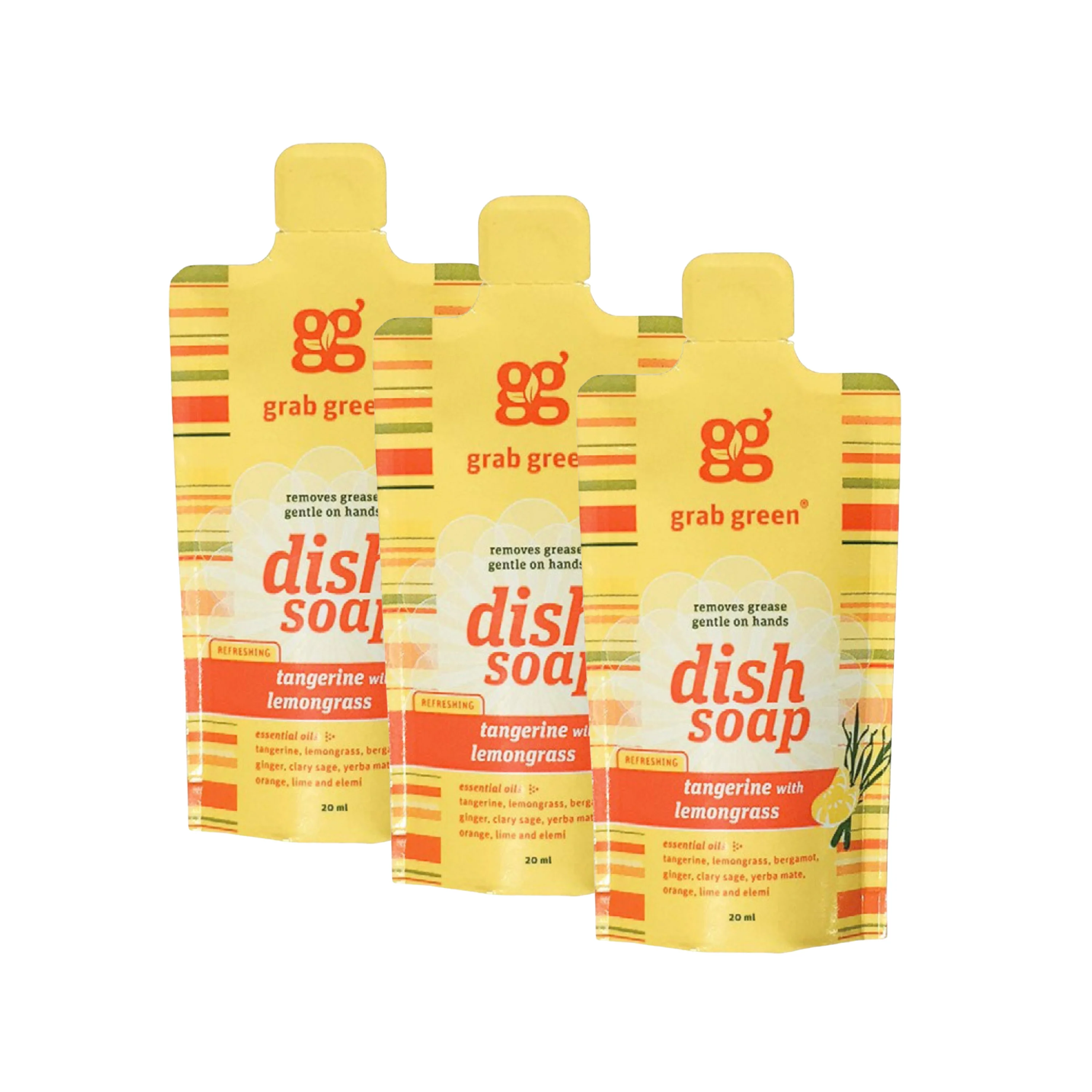 Convenient grab green Dish Soap Minis – Tangerine Lemongrass High-End
