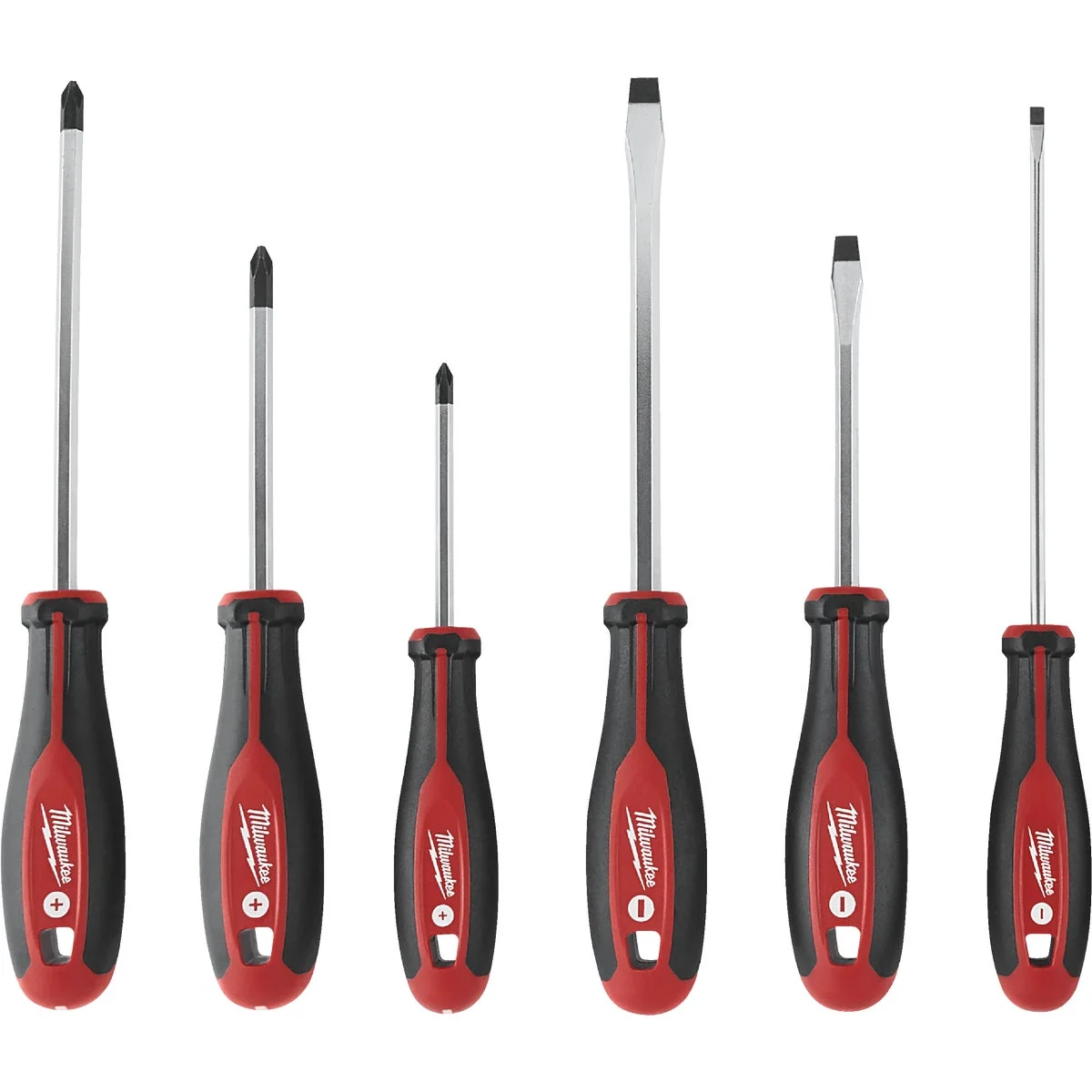 High-Grade Milwaukee Slotted Phillips Screwdriver Set 6-Piece Relaxed