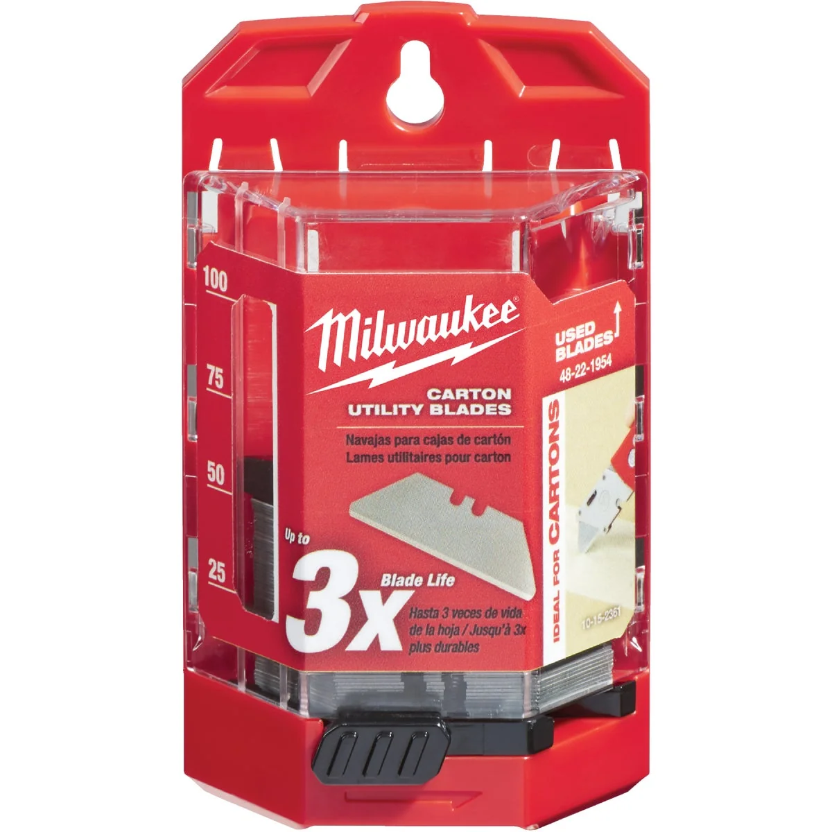 Trendy Milwaukee Carton 2-Point Rounded 2-3 8 In. Utility Knife Blade 50-Pack High-Performance
