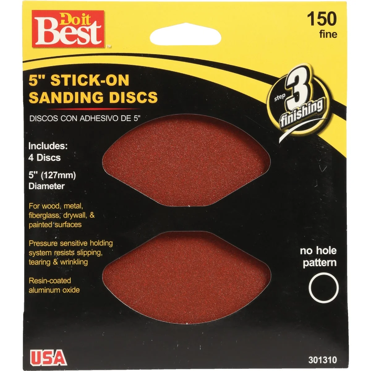 Classic Do it 5 In. 150 Grit Stick-On Sanding Disc 4-Pack High-End