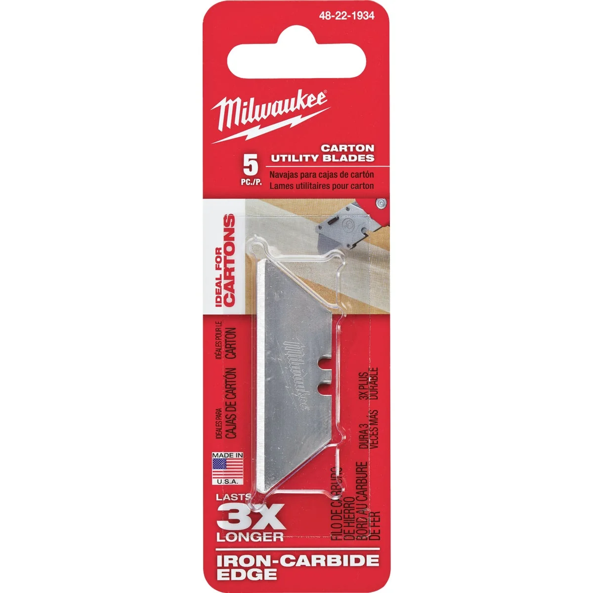 Luxury Milwaukee Carton 2-Point Rounded 2-3 8 In. Utility Knife Blade 5-Pack Flexible