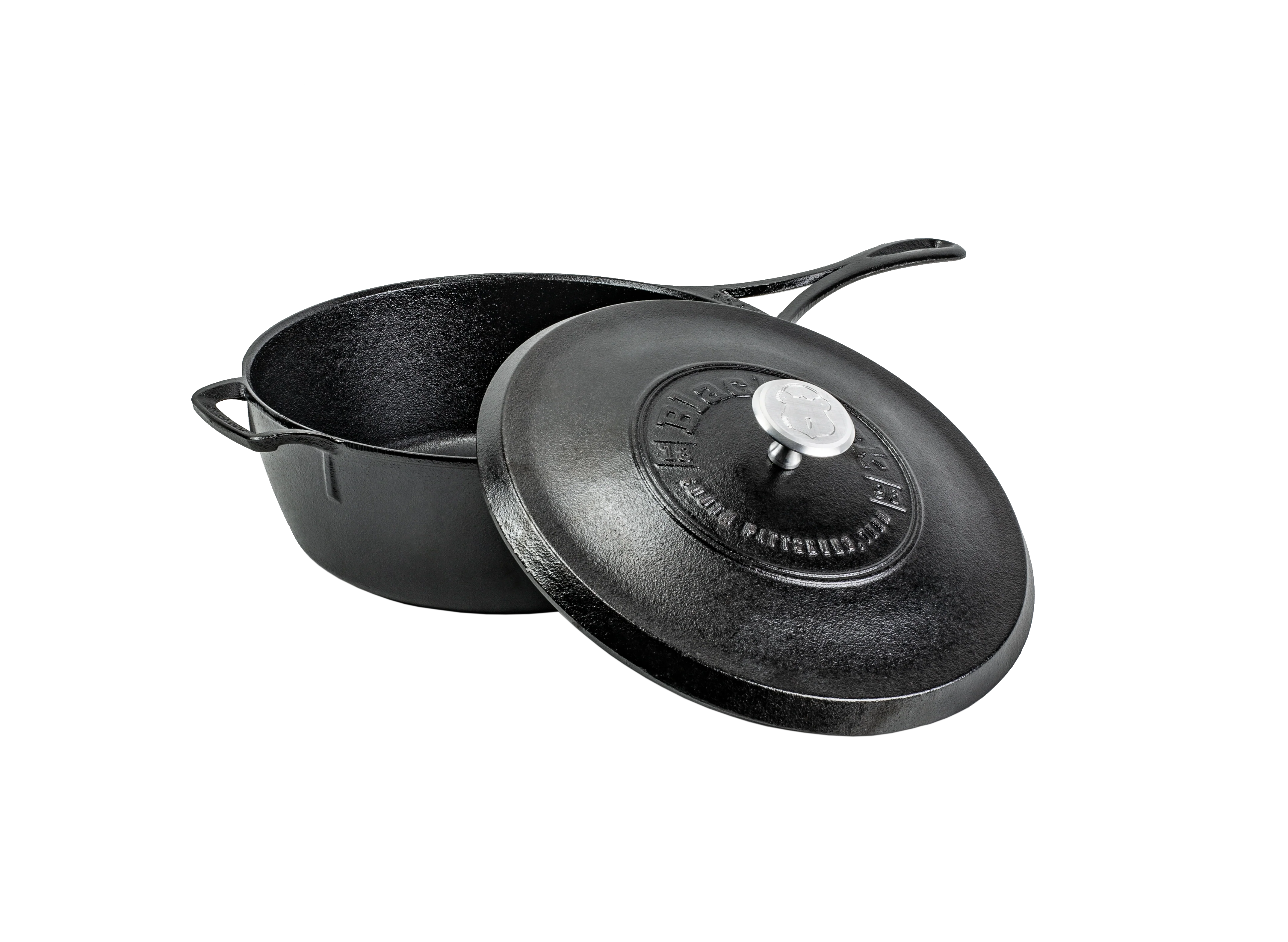 Genuine Lodge Blacklock Blacklock Cast Iron Deep Skillet With Lid - Triple Seasoned Lightweight Reliable
