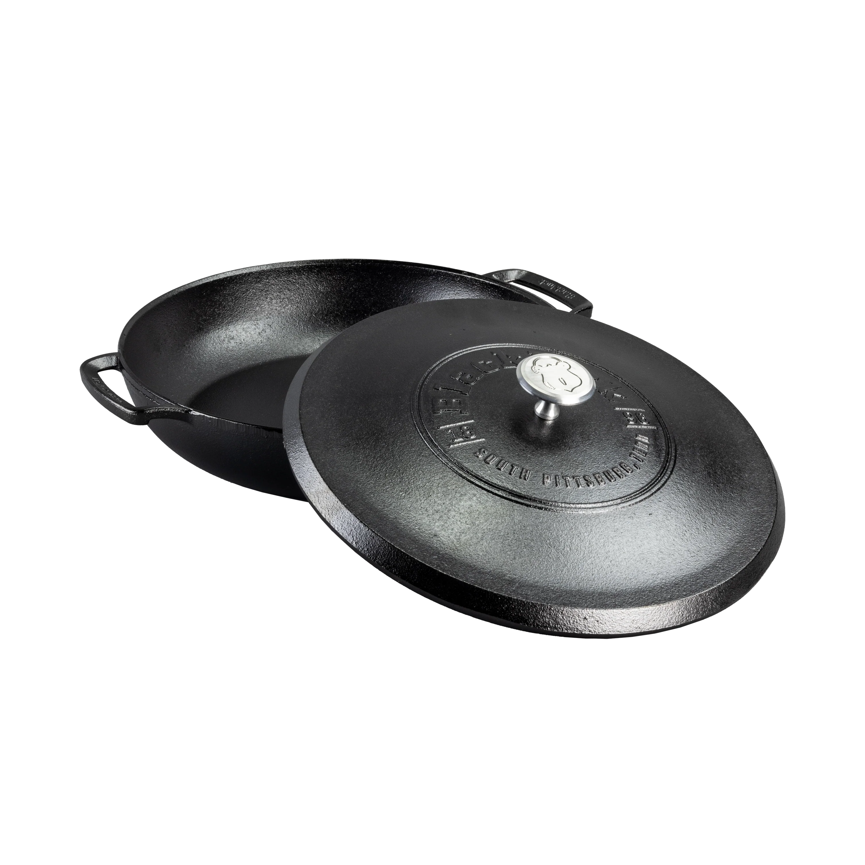 Fine Lodge Blacklock Blacklock Cast Iron Braiser with Lid - Triple Seasoned Lightweight Modern