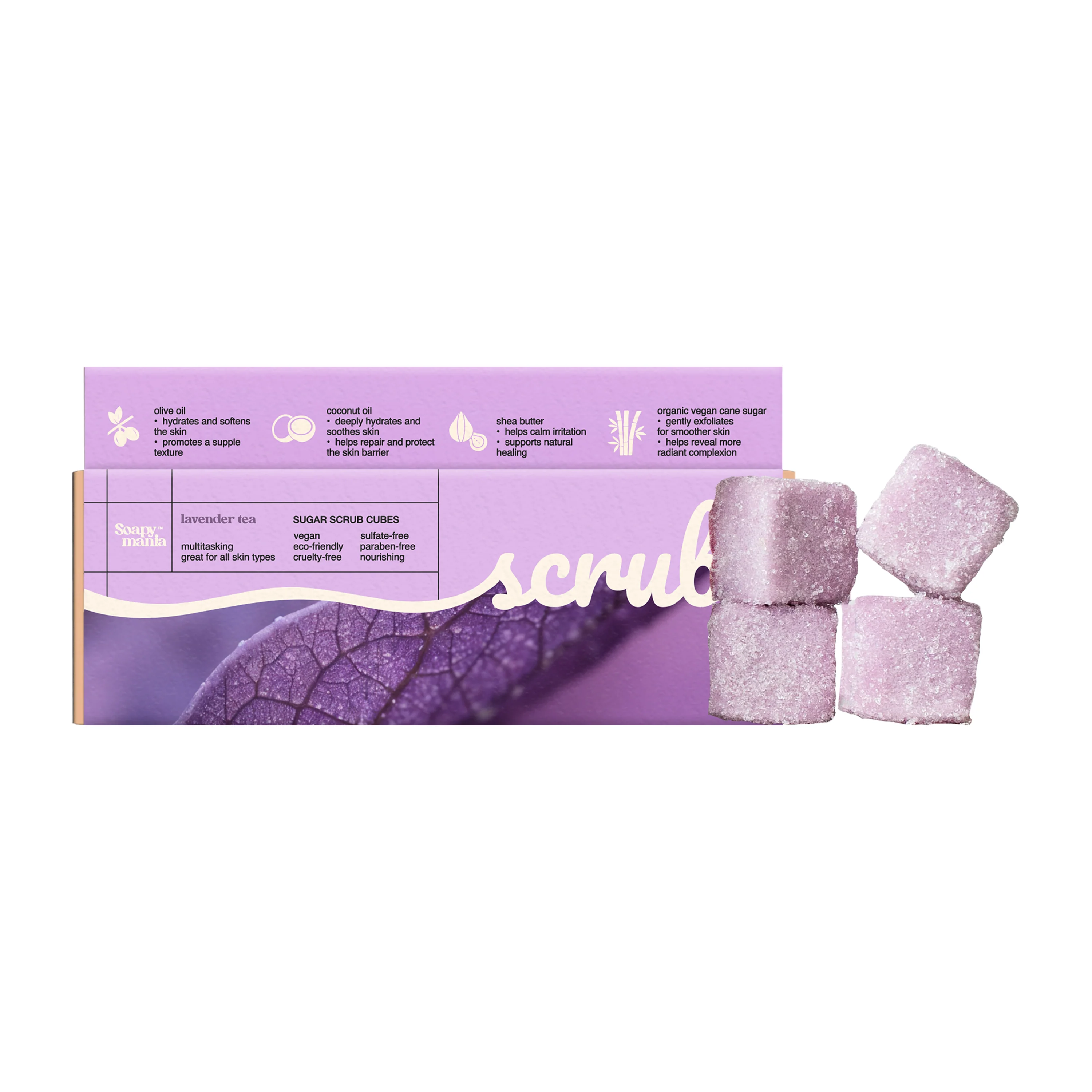 Stylish Soapymania Sugar Scrub Cubes - Cleanse Exfoliate Moisturize Durable