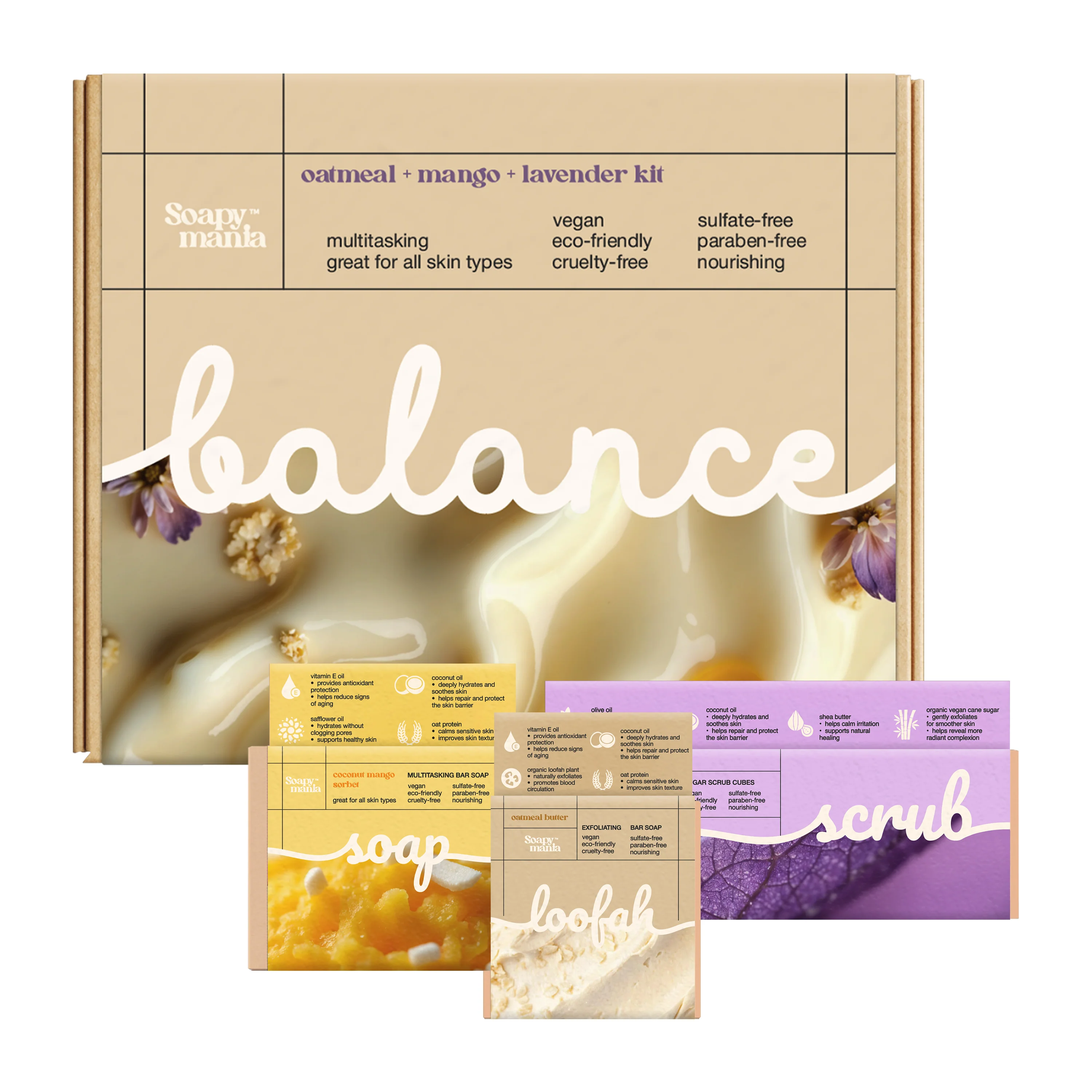 Dependable Soapymania Body Care Set - Cleanse Exfoliate Hydrate Advanced