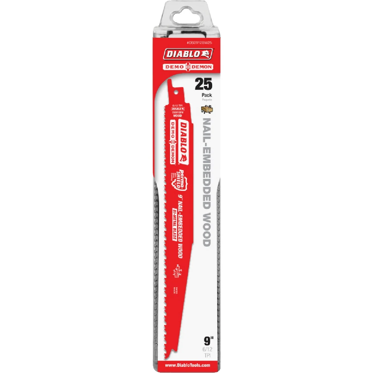 Responsible Diablo Demo Demon 9 In. 4 6 TPI Wood w Nails Reciprocating Saw Blade 25-Pack Innovative